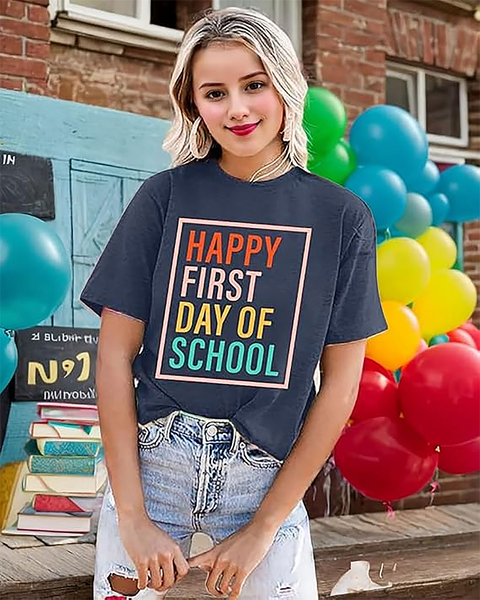 Happy First Day of School Teacher Tee | Cute Graphic Shirt