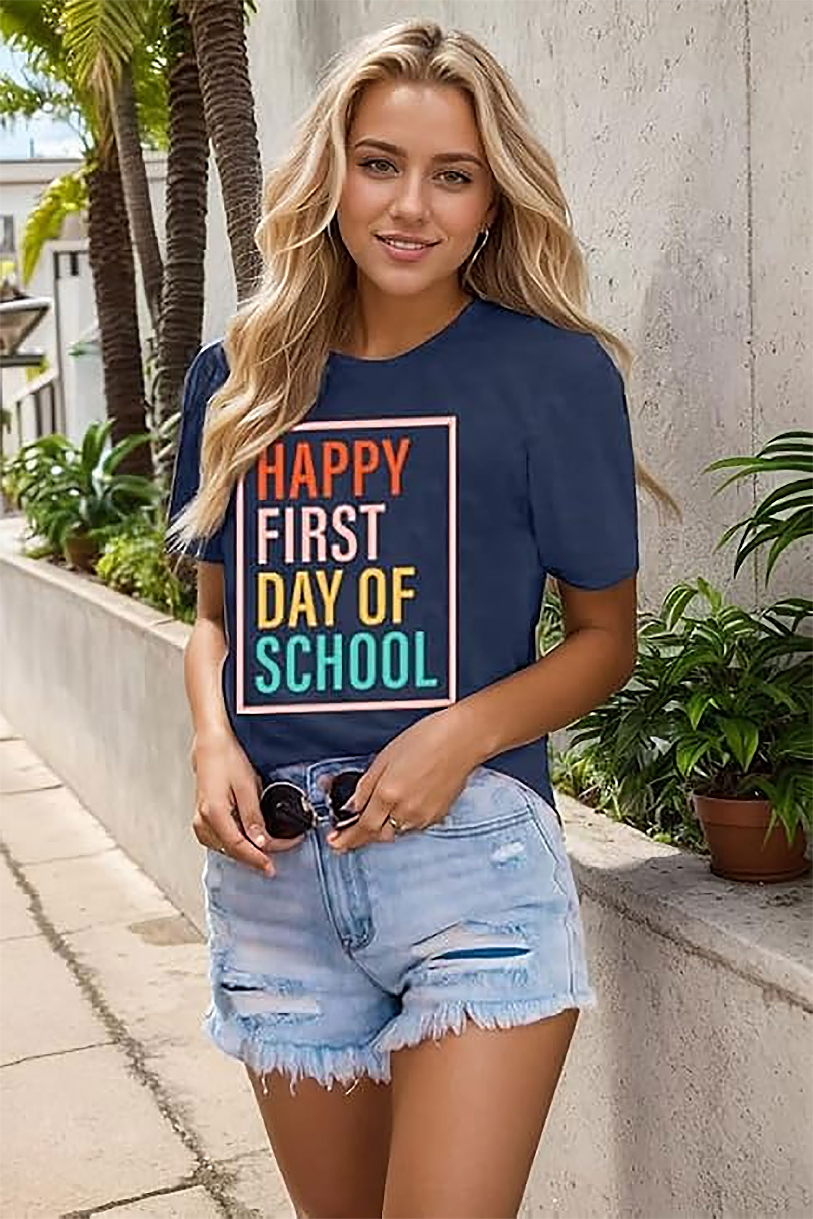 Happy First Day of School Teacher Tee | Cute Graphic Shirt