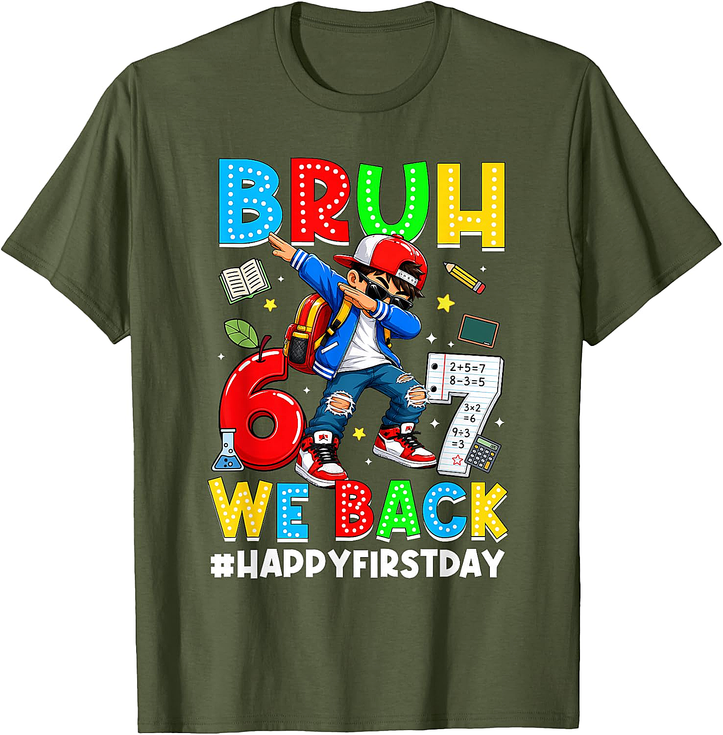 Back to School Bruh We Back 67 Meme Boys T-Shirt Funny Tee
