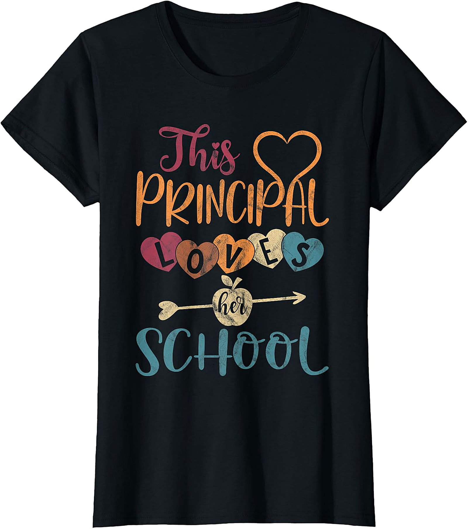 This Principal Loves Her School Vintage Heart T-Shirt | Principal Gift