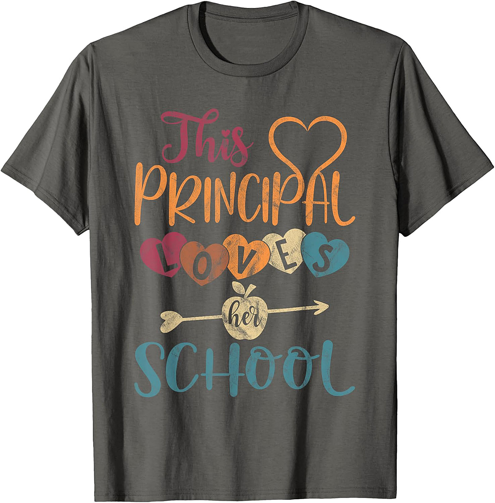 This Principal Loves Her School Vintage Heart T-Shirt | Principal Gift