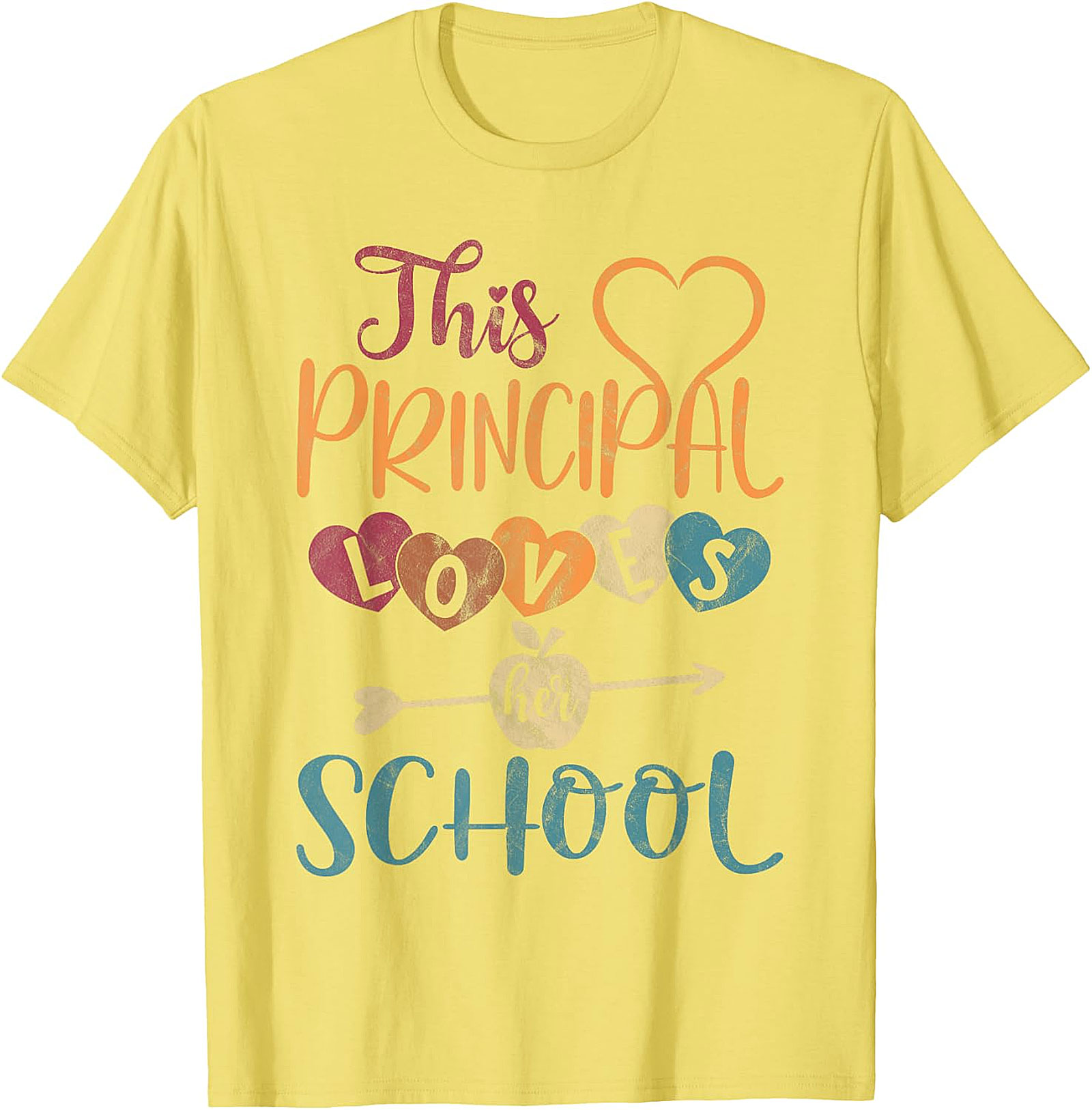 This Principal Loves Her School Vintage Heart T-Shirt | Principal Gift