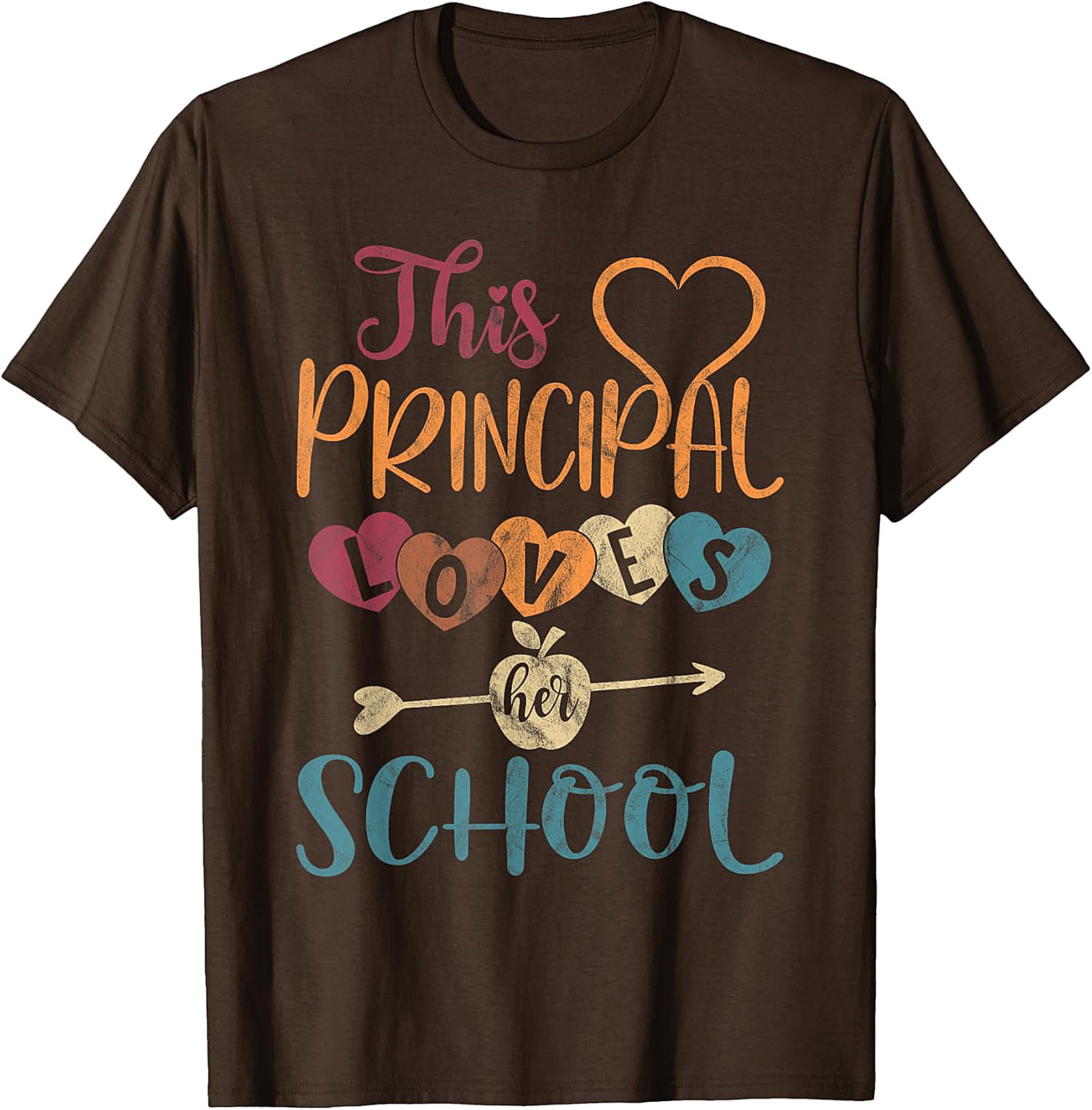 This Principal Loves Her School Vintage Heart T-Shirt | Principal Gift