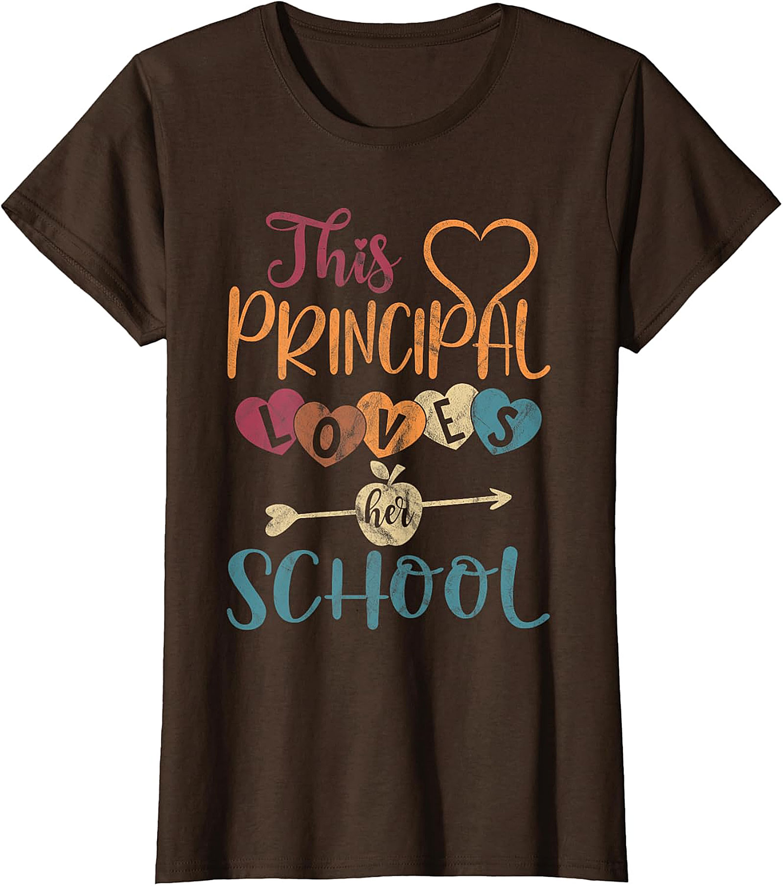 This Principal Loves Her School Vintage Heart T-Shirt | Principal Gift