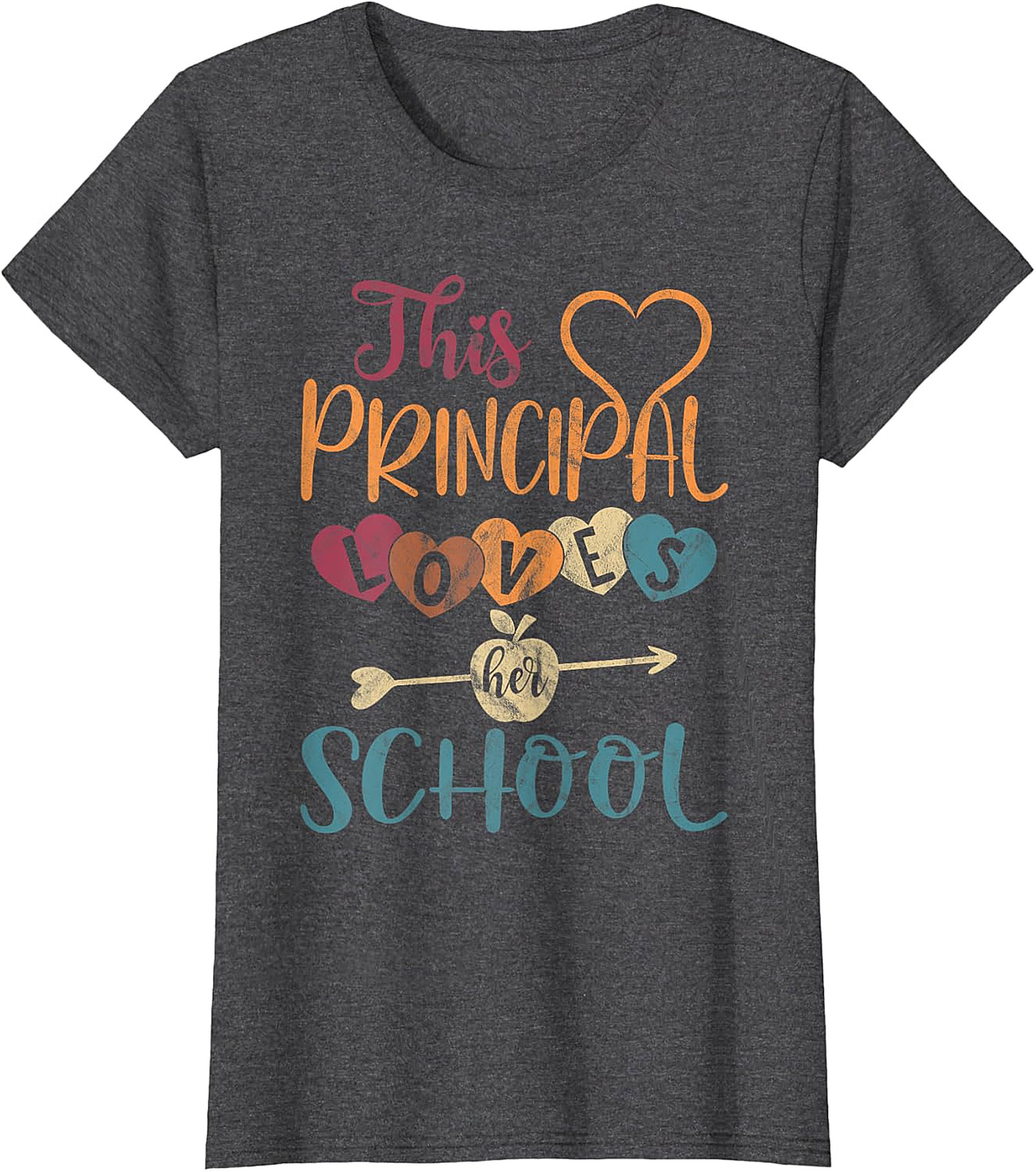 This Principal Loves Her School Vintage Heart T-Shirt | Principal Gift