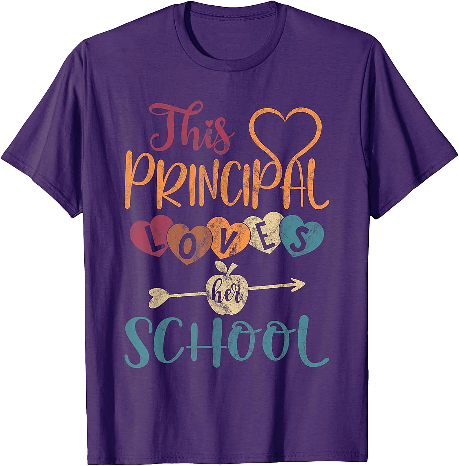 This Principal Loves Her School Vintage Heart T-Shirt | Principal Gift