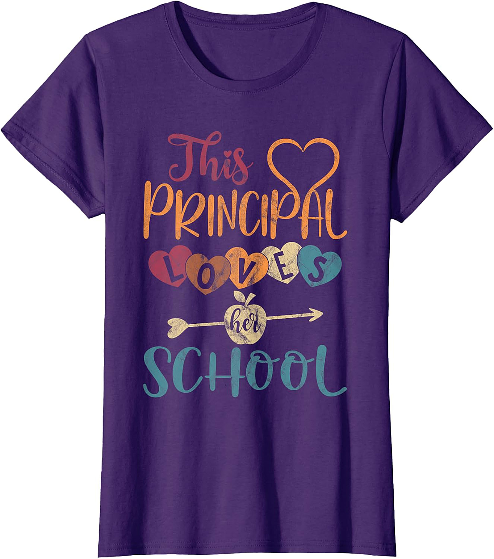 This Principal Loves Her School Vintage Heart T-Shirt | Principal Gift
