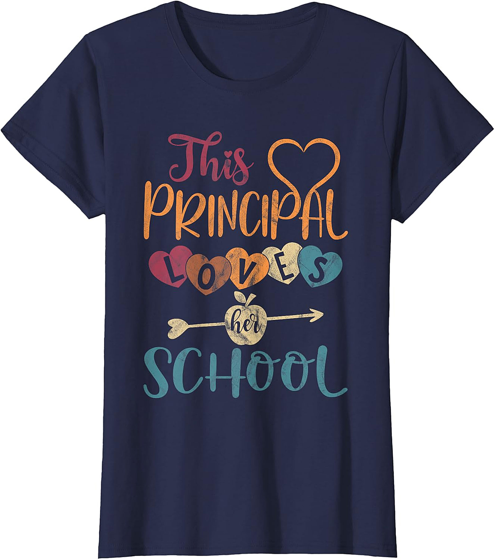 This Principal Loves Her School Vintage Heart T-Shirt | Principal Gift