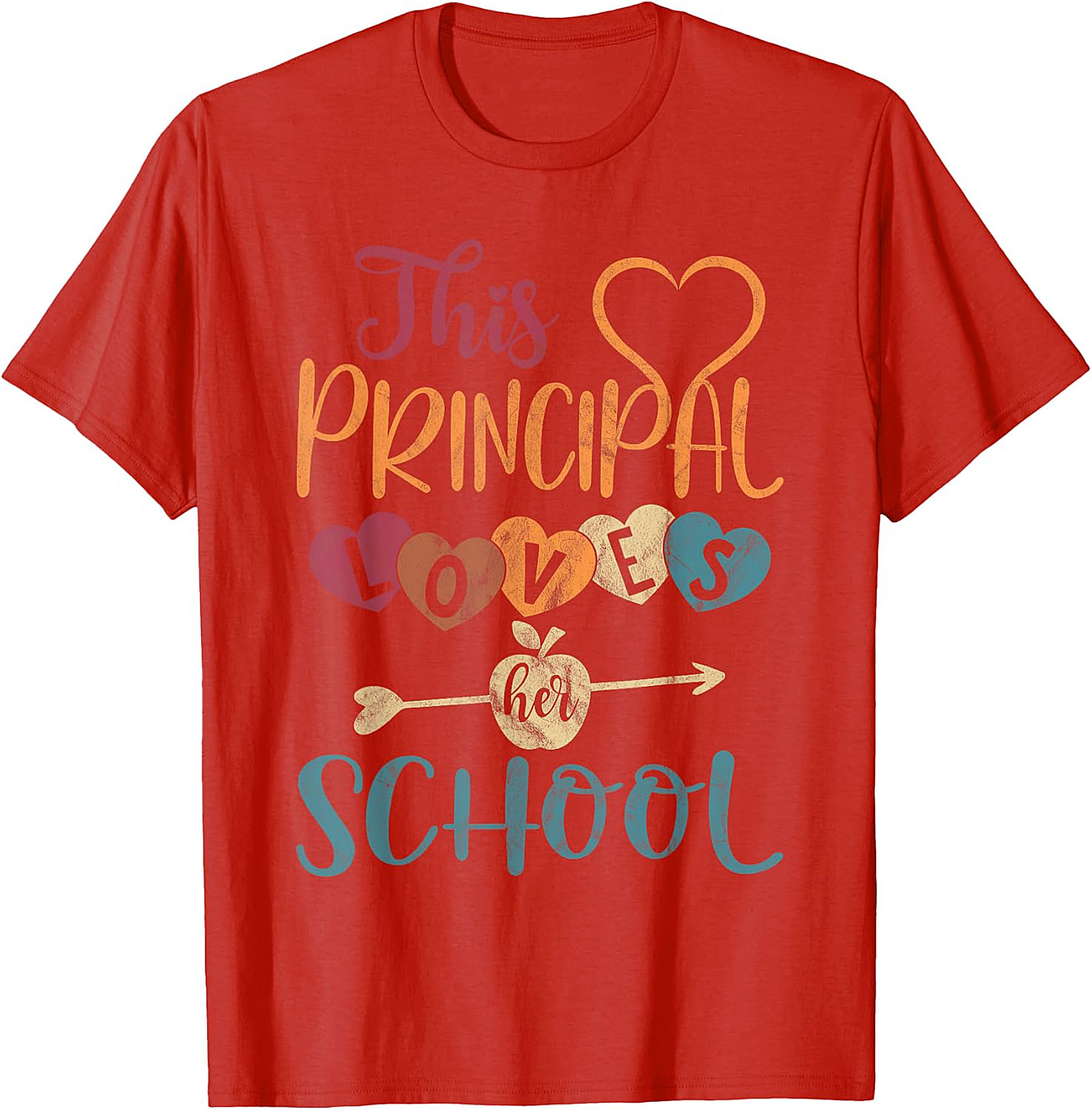 This Principal Loves Her School Vintage Heart T-Shirt | Principal Gift