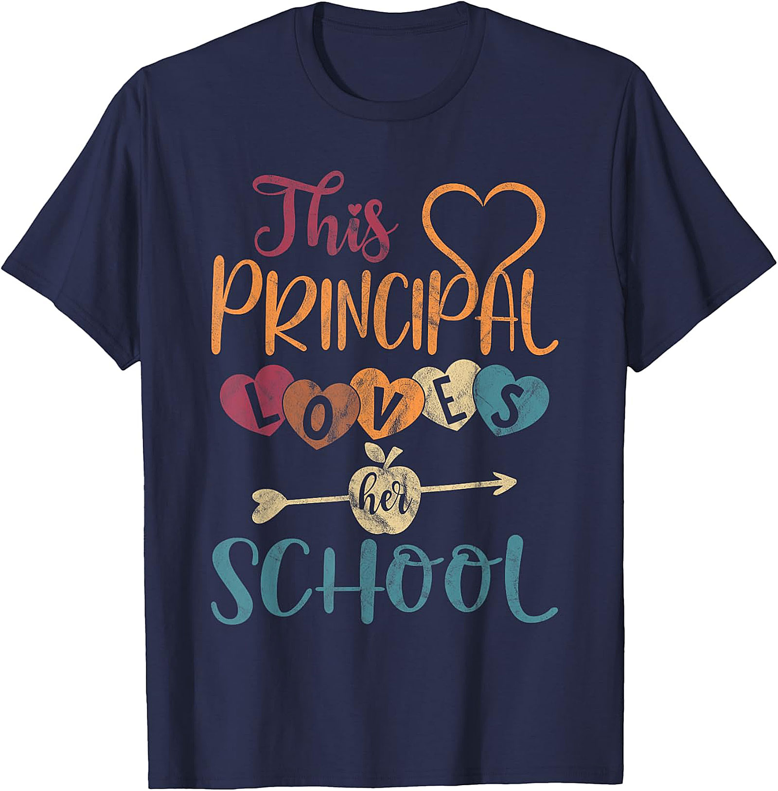This Principal Loves Her School Vintage Heart T-Shirt | Principal Gift