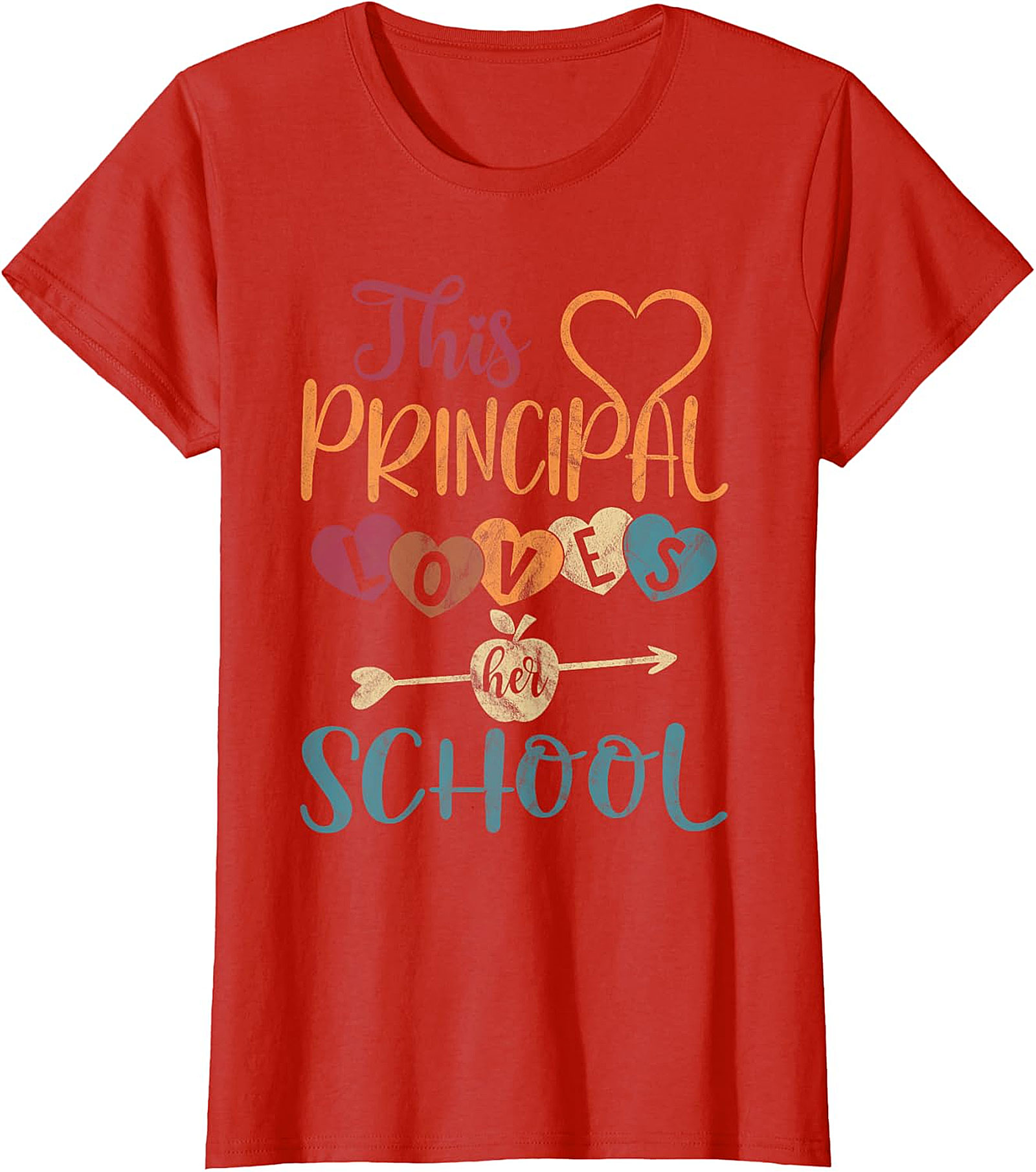 This Principal Loves Her School Vintage Heart T-Shirt | Principal Gift