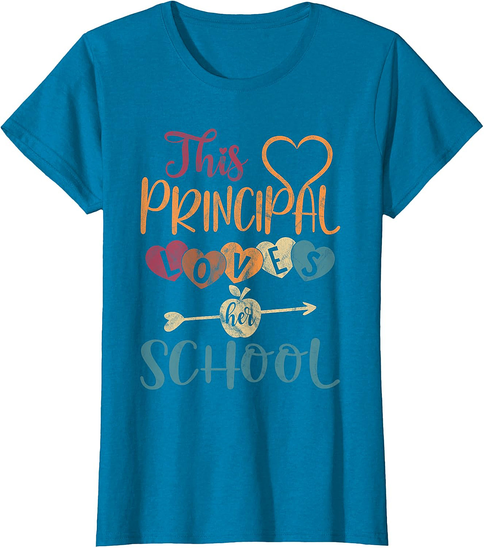 This Principal Loves Her School Vintage Heart T-Shirt | Principal Gift
