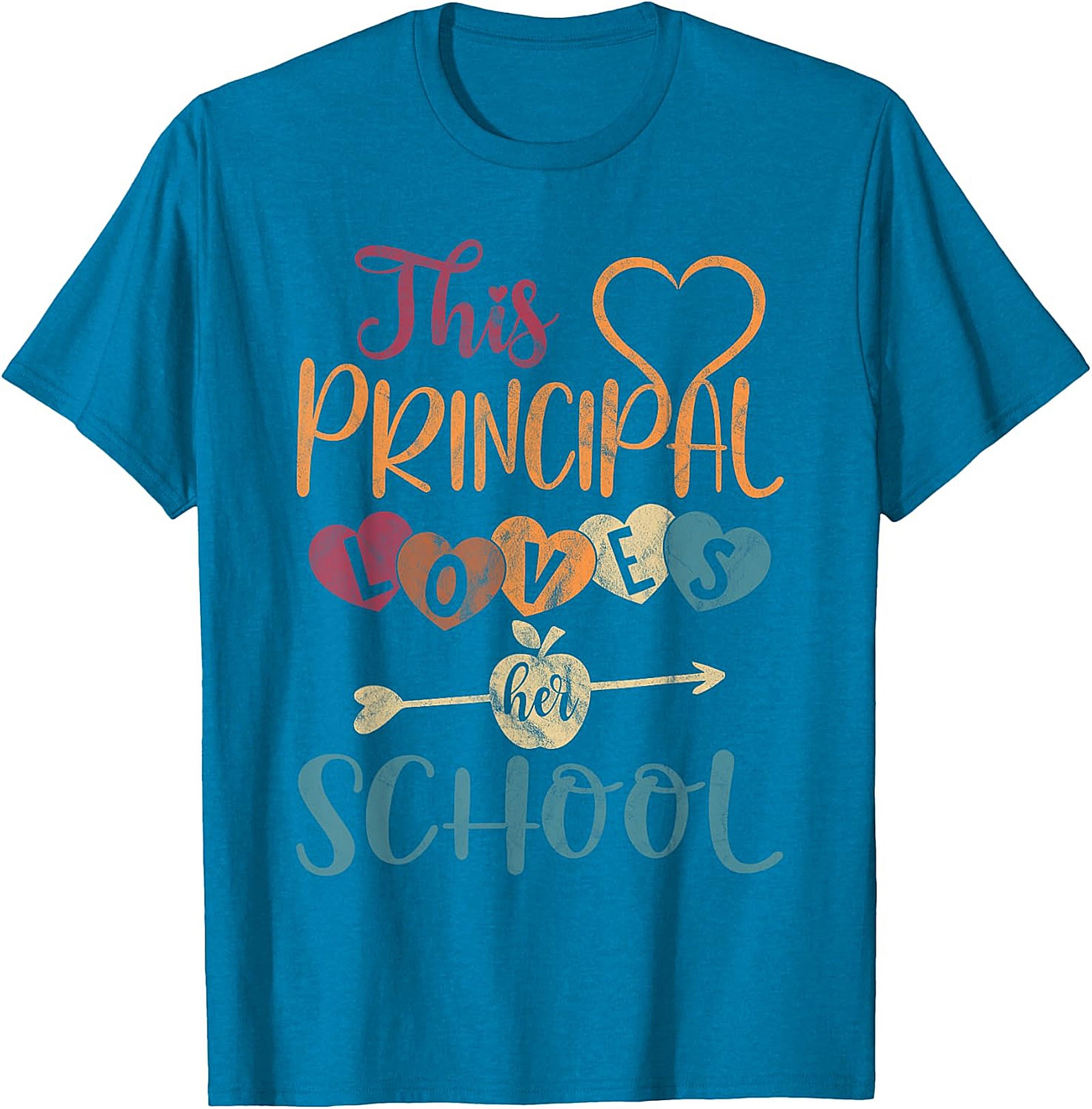 This Principal Loves Her School Vintage Heart T-Shirt | Principal Gift