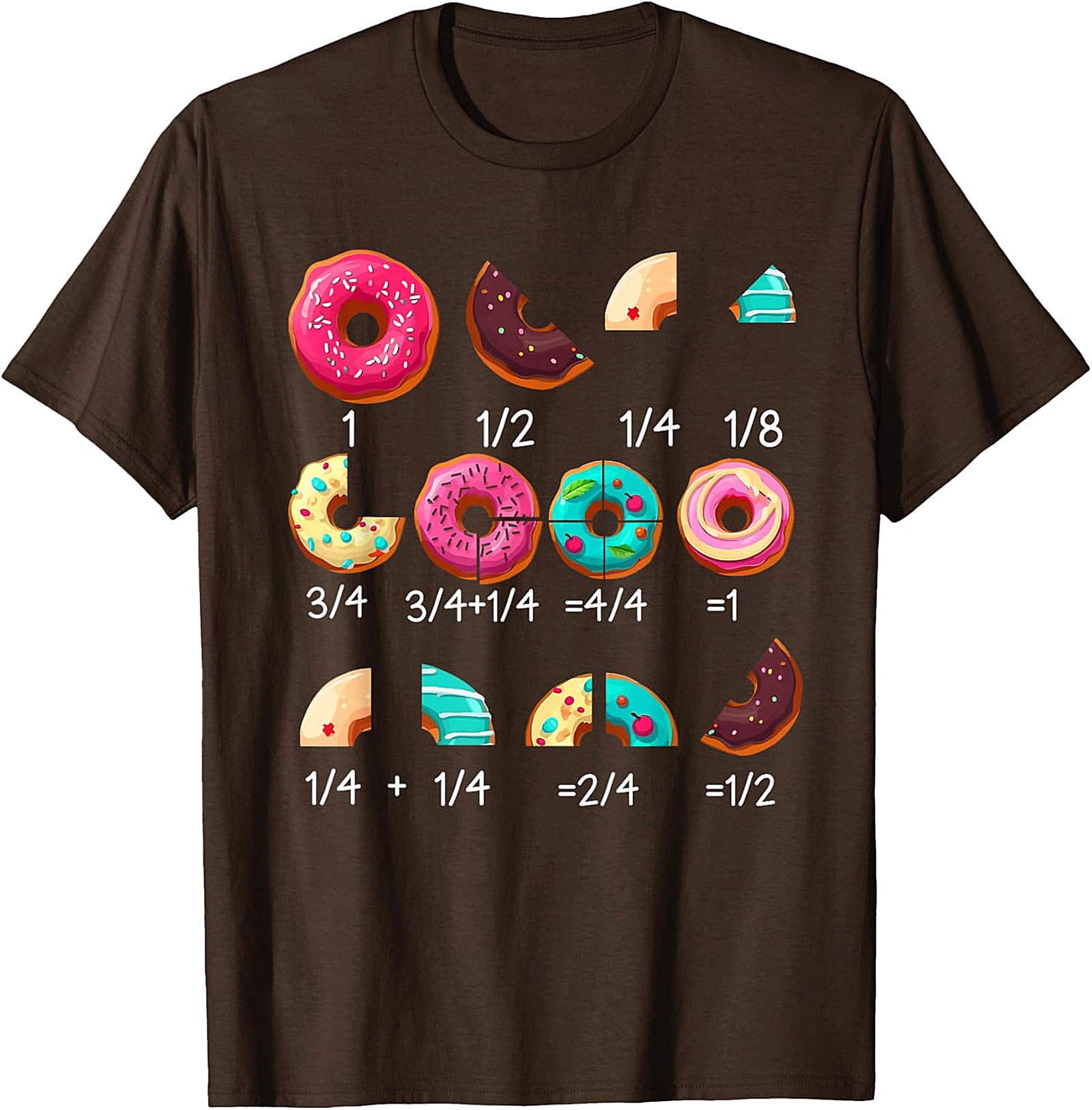 Donut Math Fraction T-Shirt | Teacher Gifts | Funny Tee