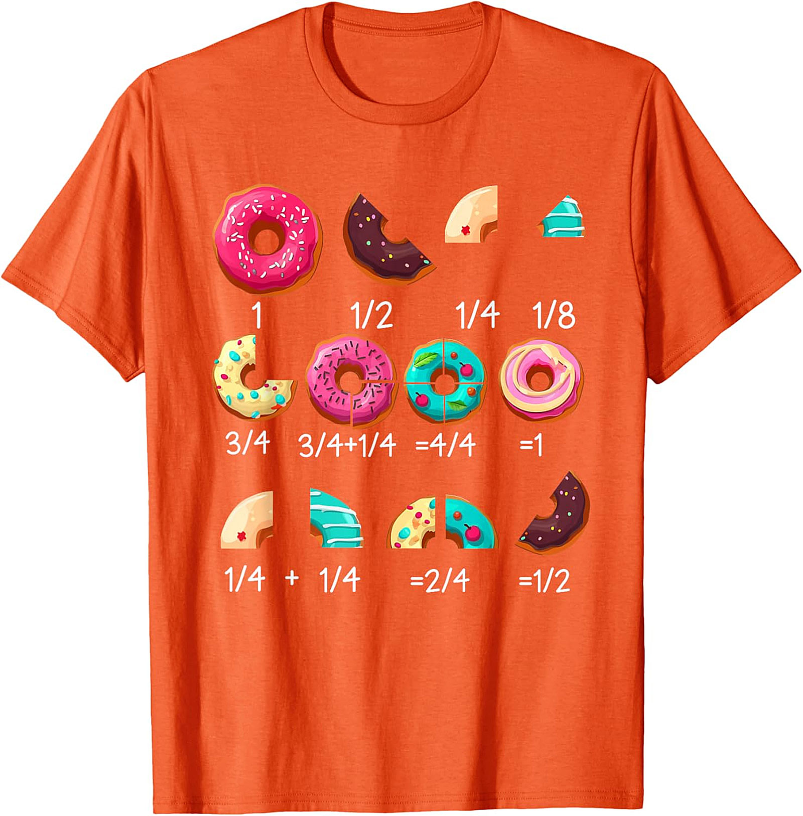 Donut Math Fraction T-Shirt | Teacher Gifts | Funny Tee