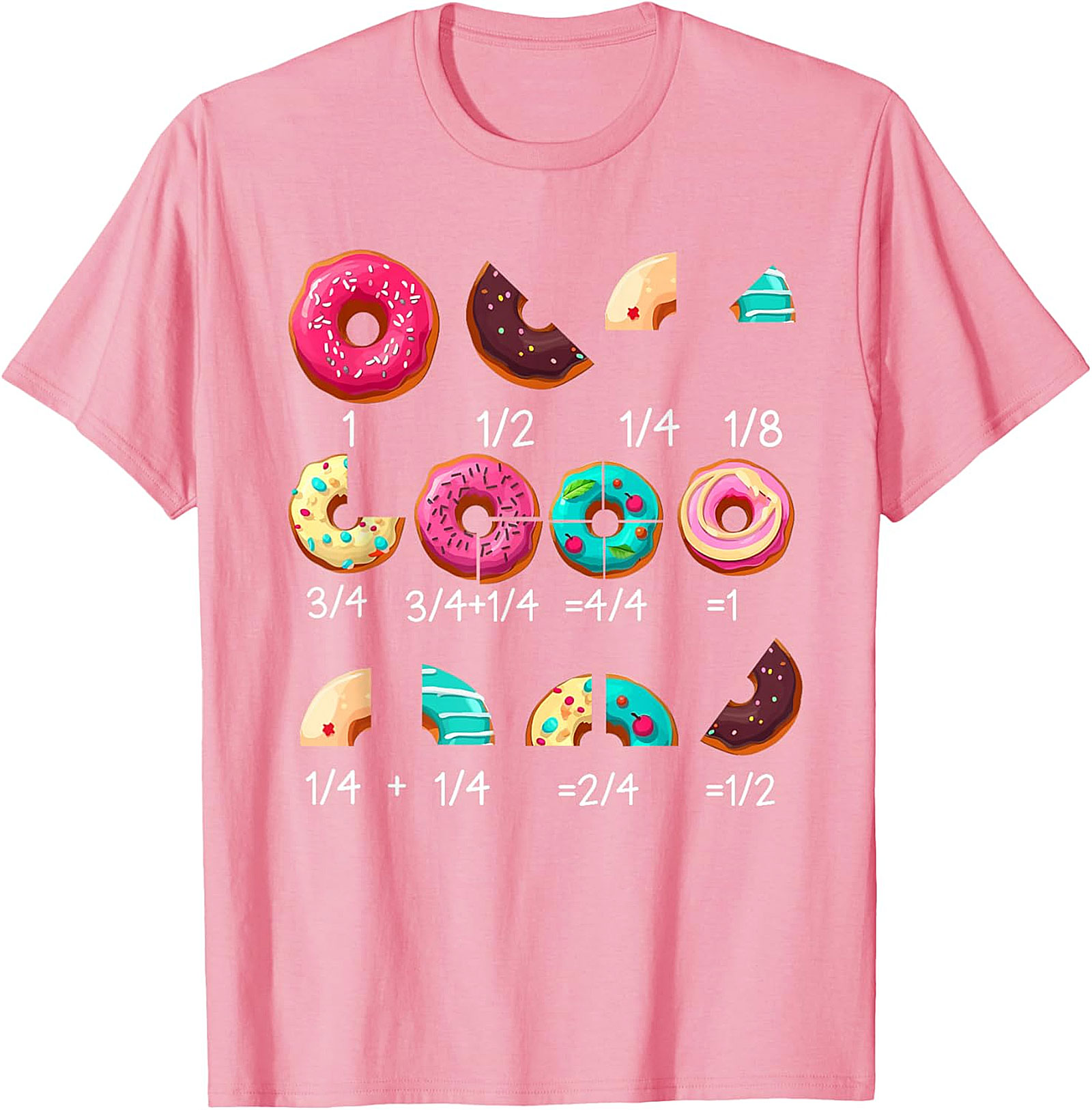 Donut Math Fraction T-Shirt | Teacher Gifts | Funny Tee