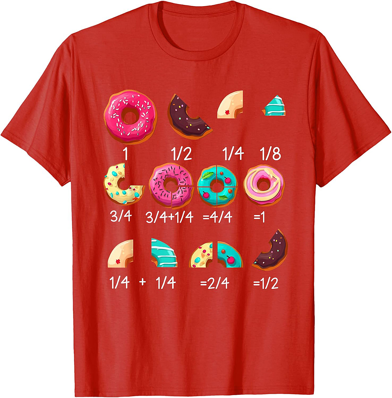 Donut Math Fraction T-Shirt | Teacher Gifts | Funny Tee