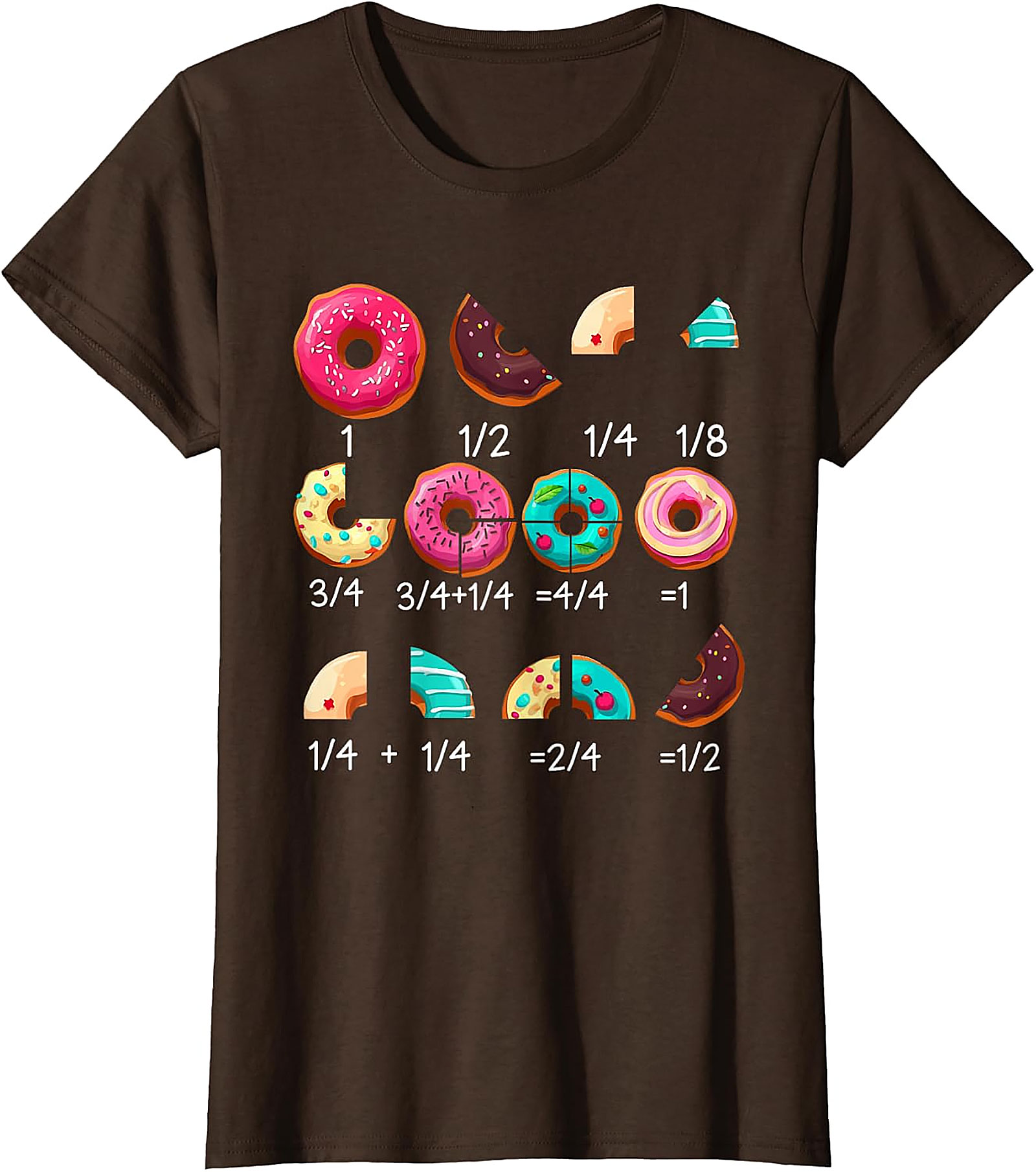Donut Math Fraction T-Shirt | Teacher Gifts | Funny Tee