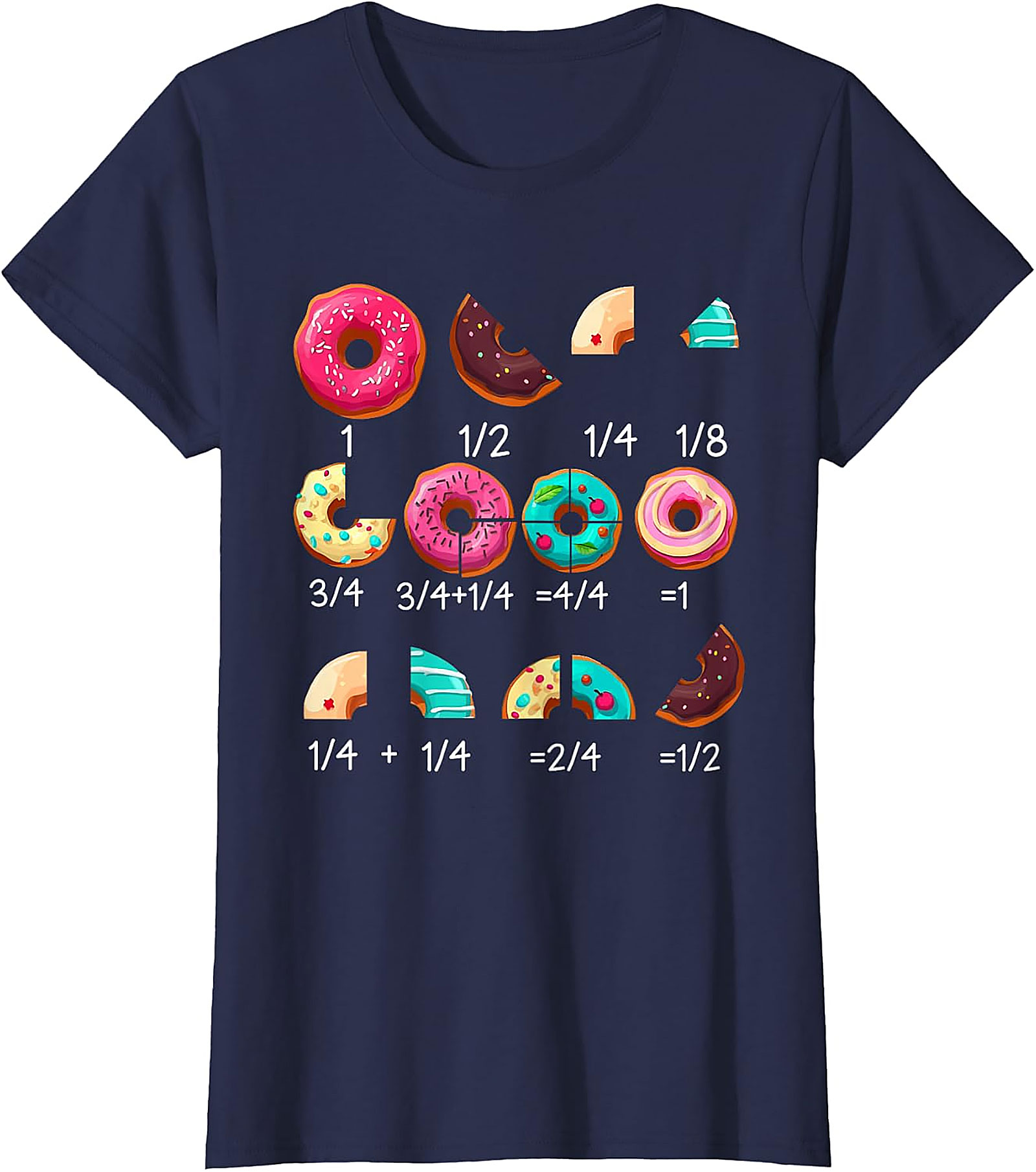 Donut Math Fraction T-Shirt | Teacher Gifts | Funny Tee