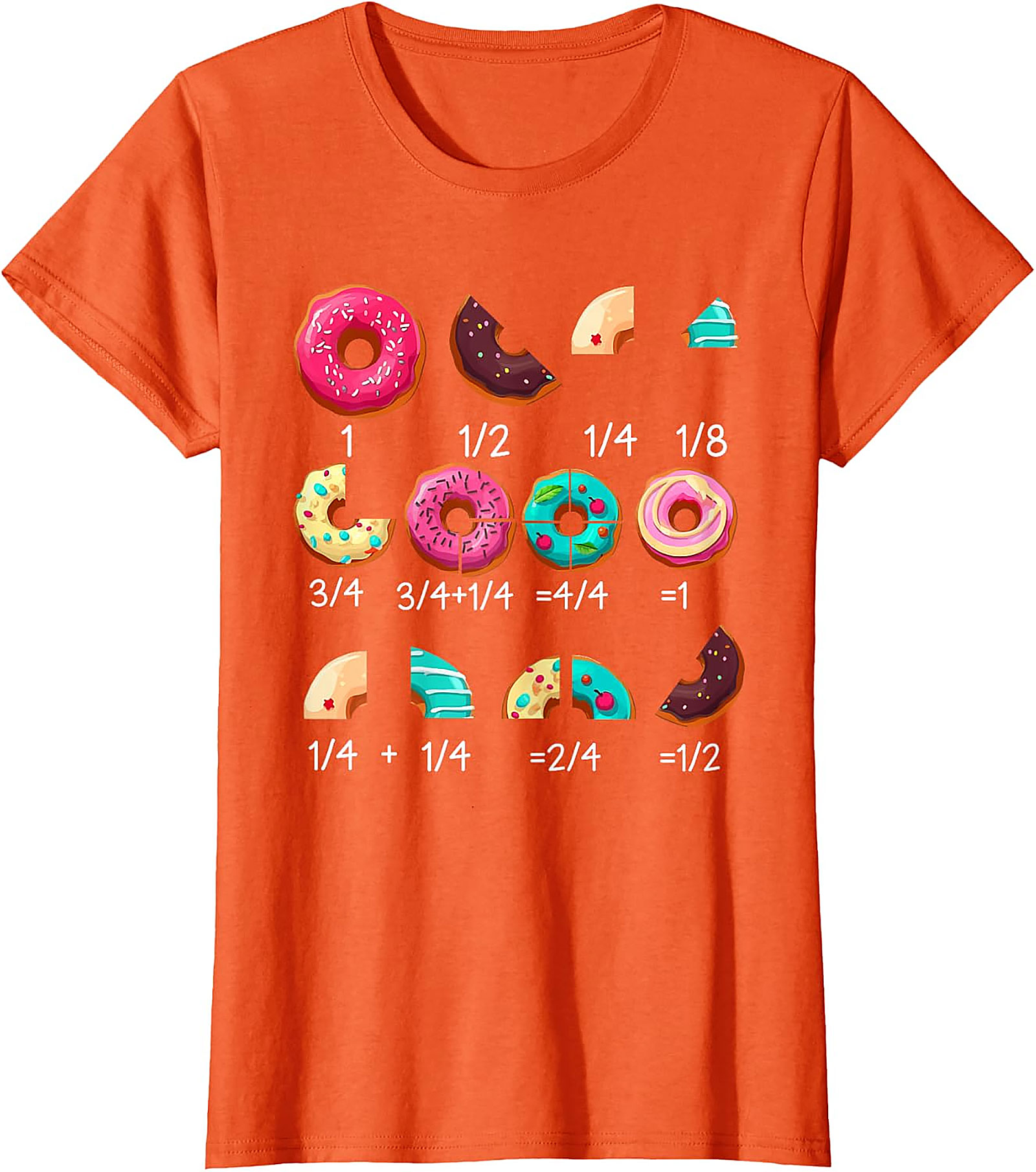 Donut Math Fraction T-Shirt | Teacher Gifts | Funny Tee