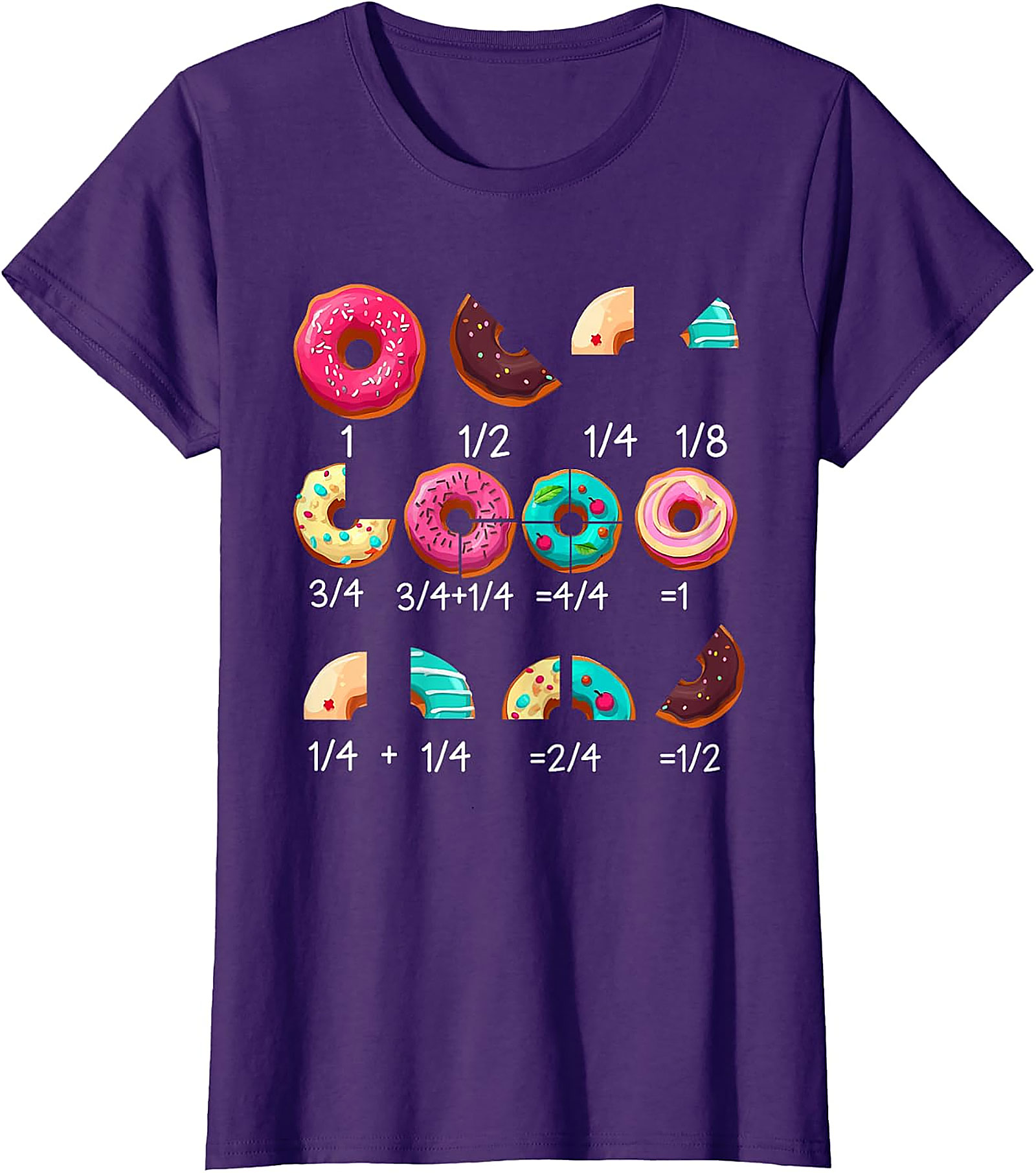 Donut Math Fraction T-Shirt | Teacher Gifts | Funny Tee