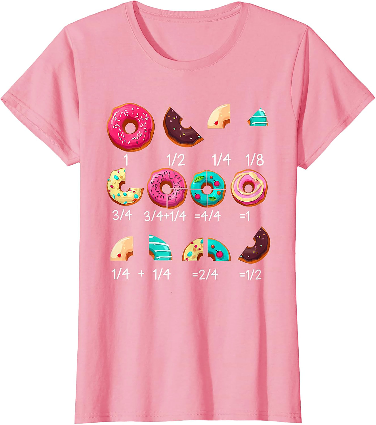Donut Math Fraction T-Shirt | Teacher Gifts | Funny Tee