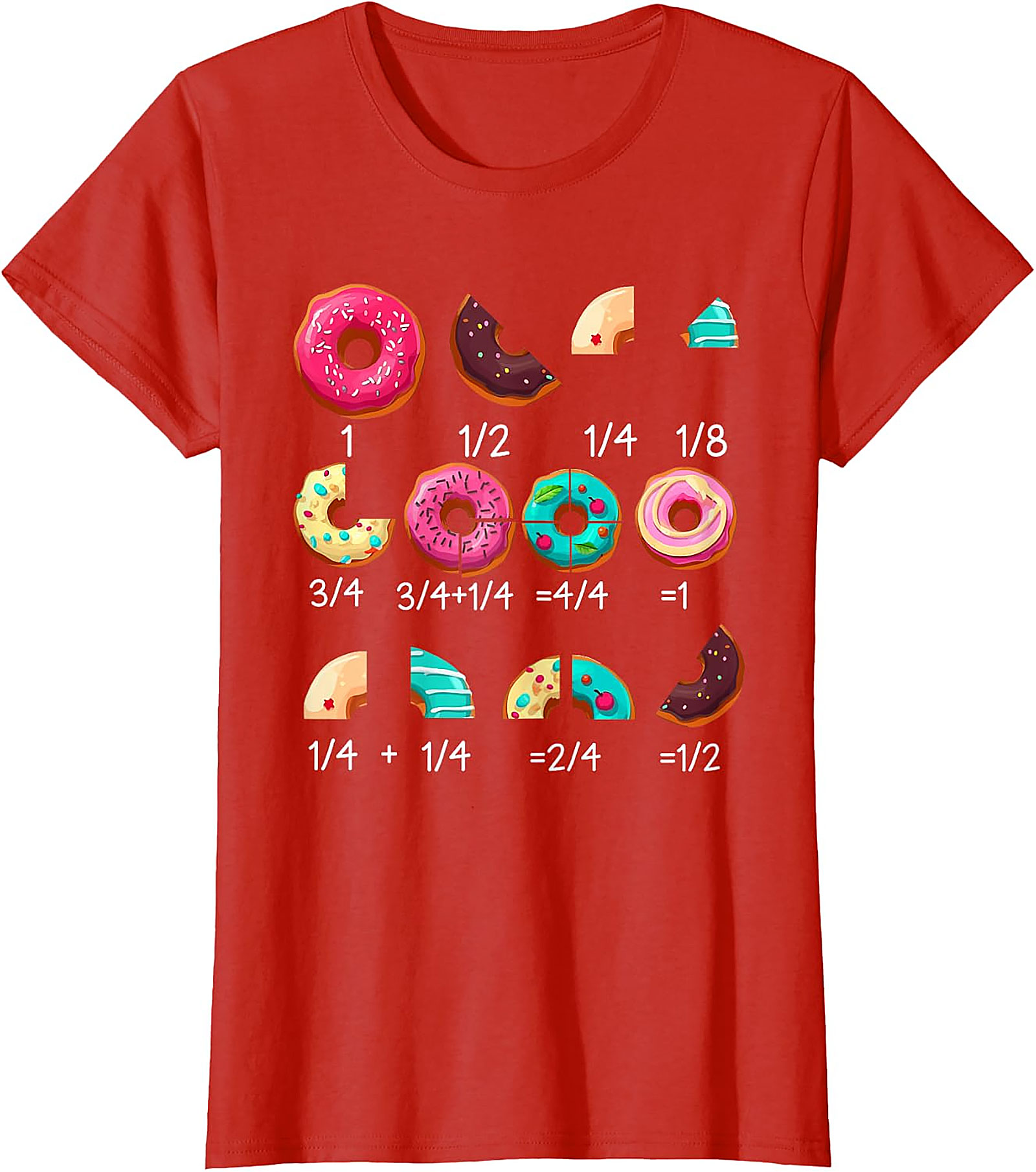 Donut Math Fraction T-Shirt | Teacher Gifts | Funny Tee