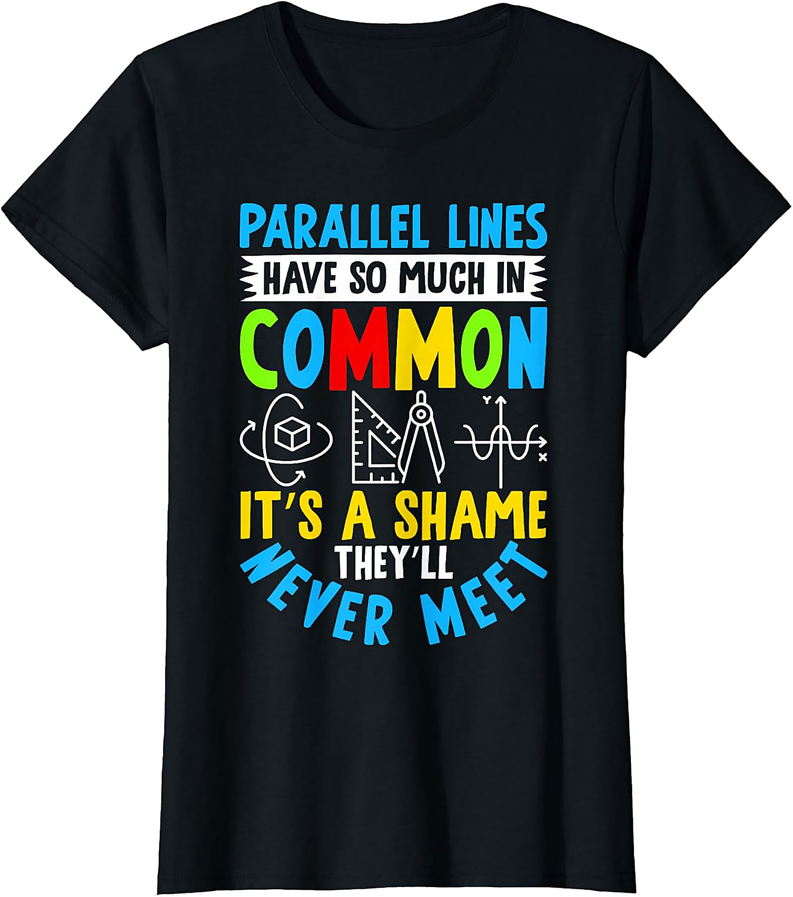 Funny Math T-Shirt: Parallel Lines Joke Tee