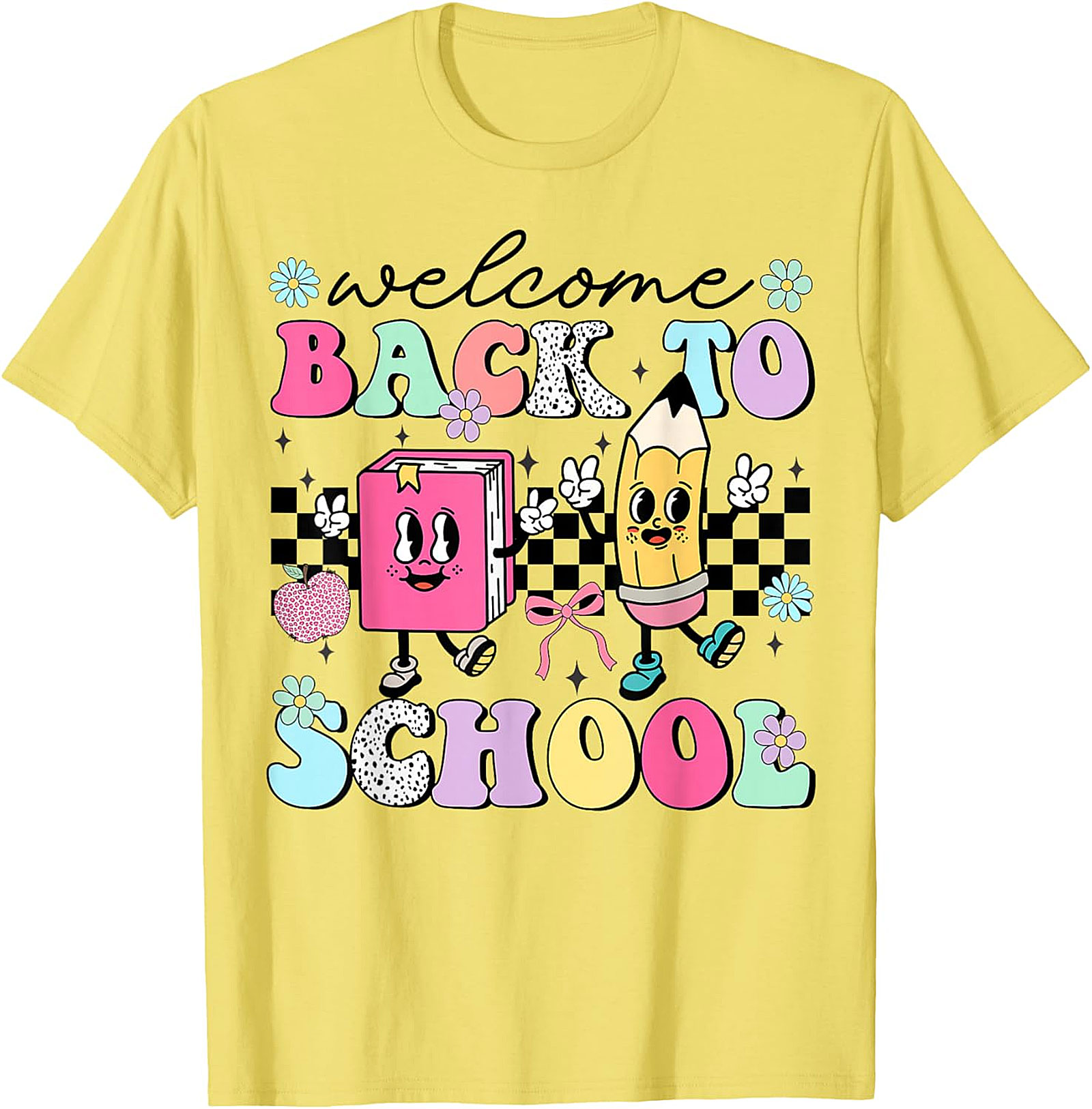  Groovy Welcome Back To School Retro Graphic Tee