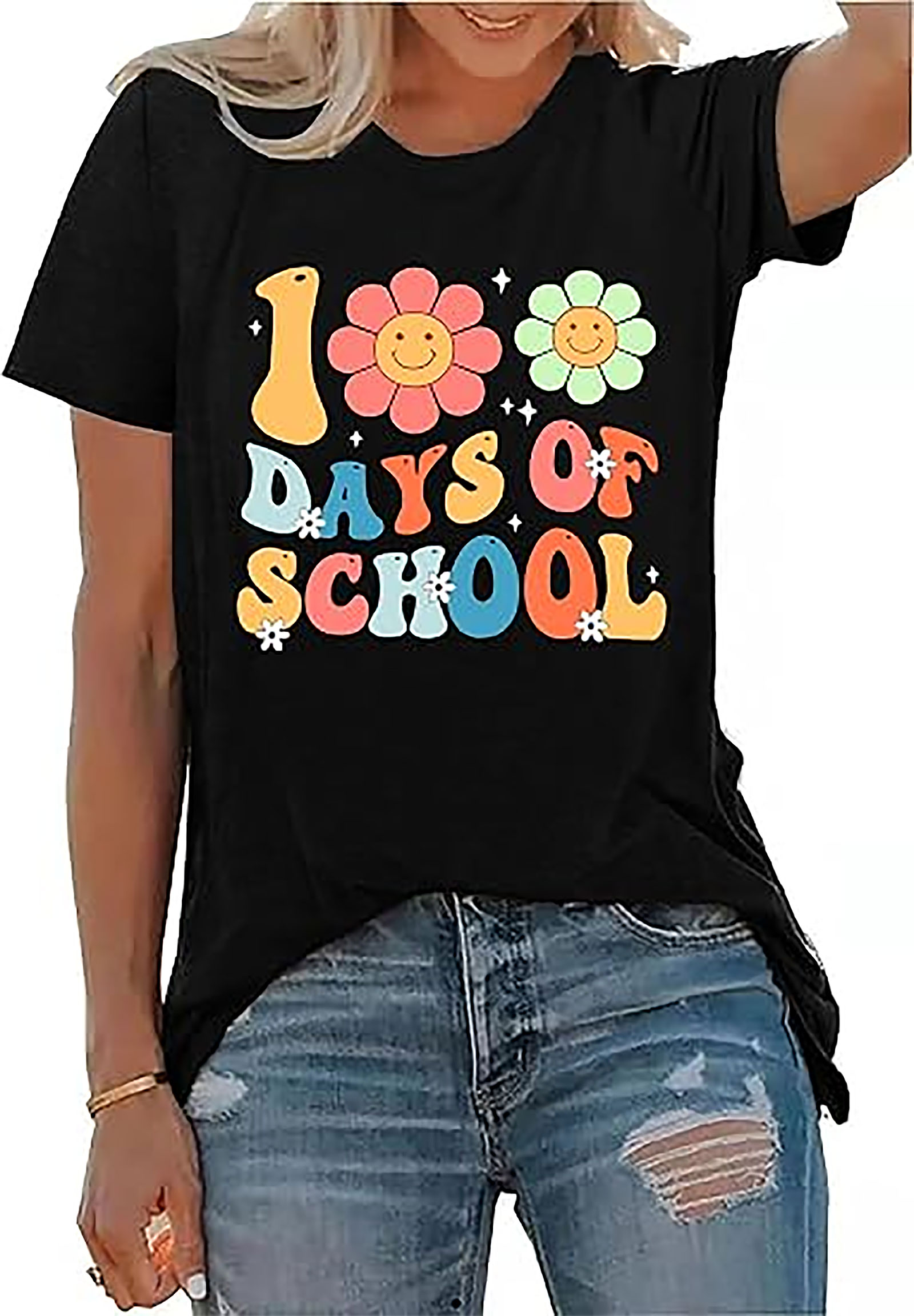 100 Days of School Shirt Teacher | Retro 100th Day Tee
