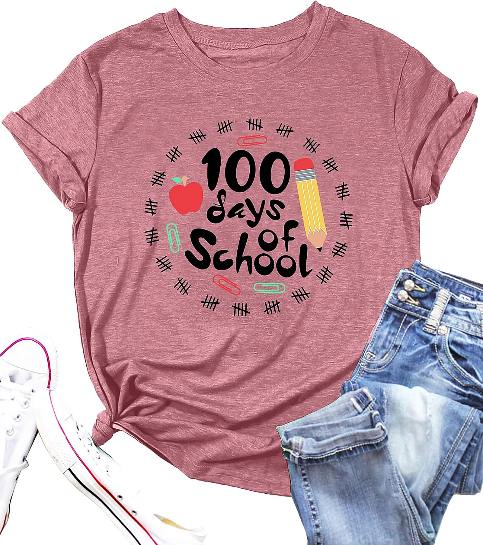 100 Days of School Shirt Teacher Tee | 100th Day Kindergarten Gift