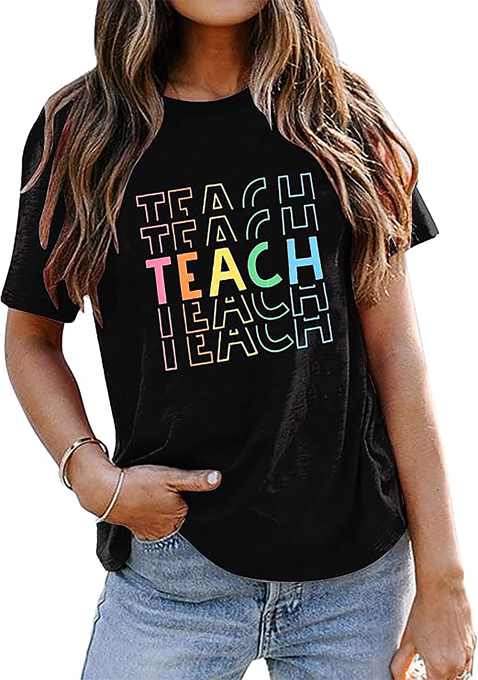 Teacher Shirts Women Teach Graphic Tee - Back to School Gift
