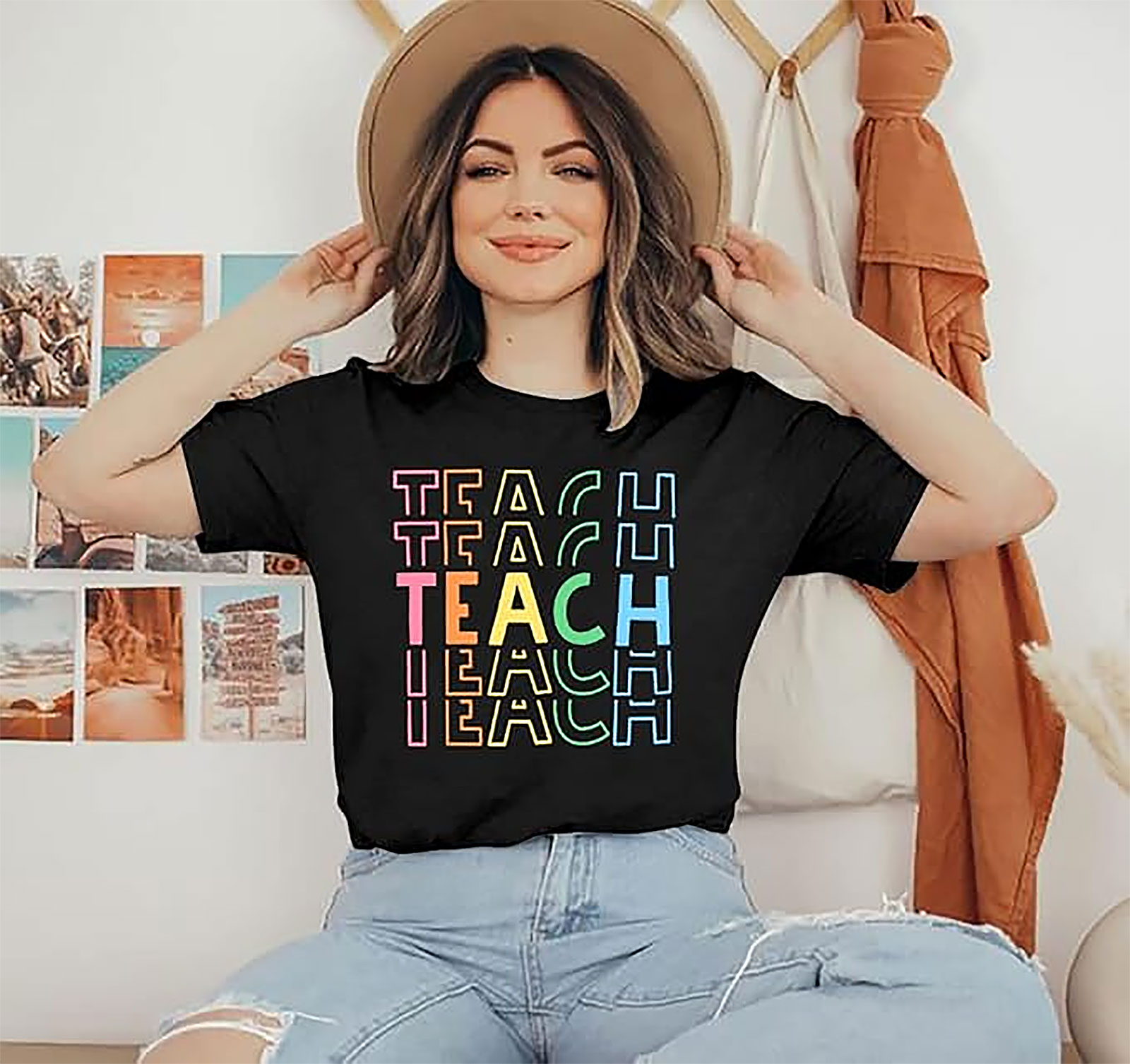 Teacher Shirts Women Teach Graphic Tee - Back to School Gift