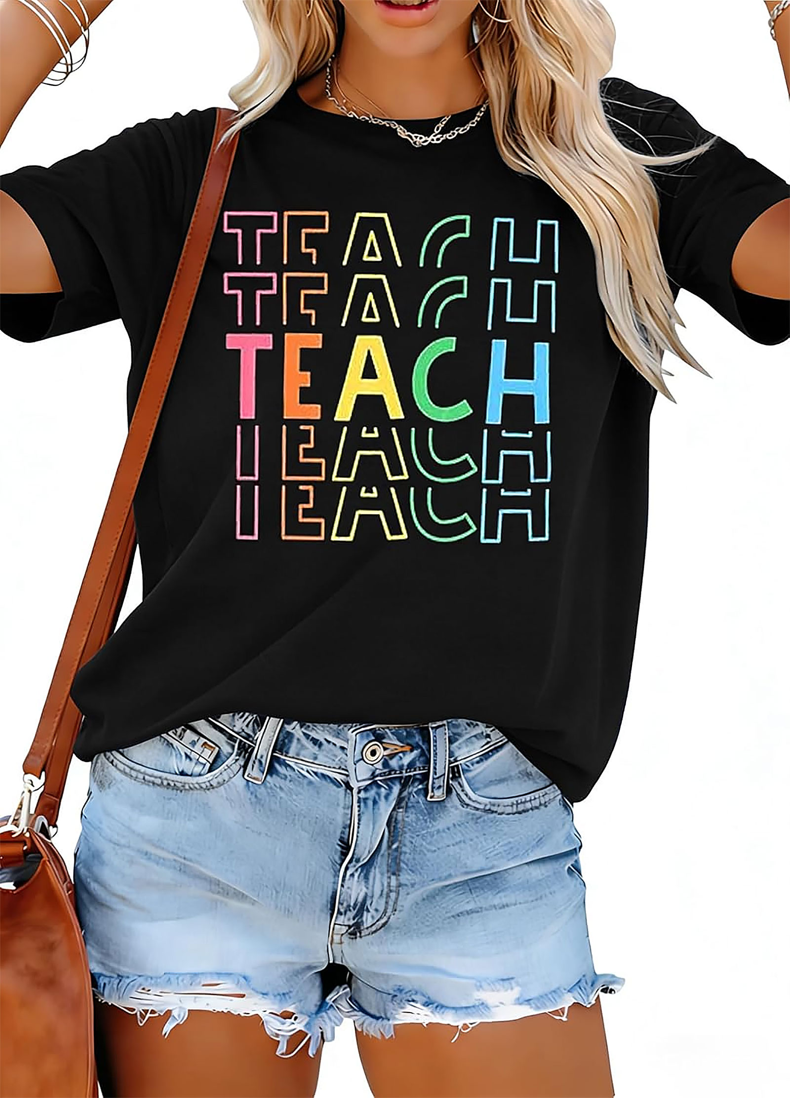 Teacher Shirts Women Teach Graphic Tee - Back to School Gift