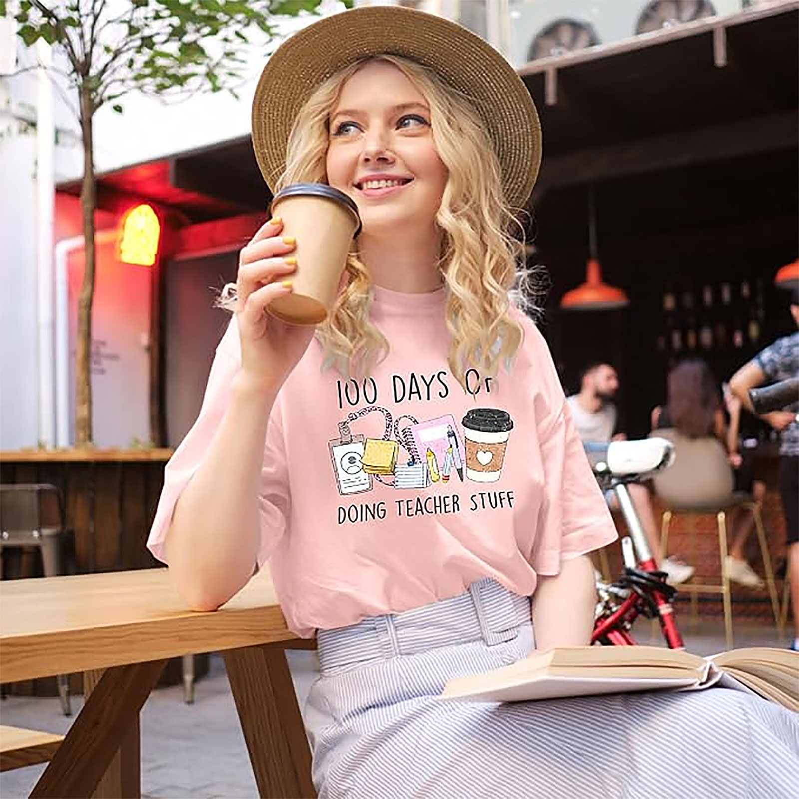 Teacher Shirts 100 Days Funny Graphic Tee for Women