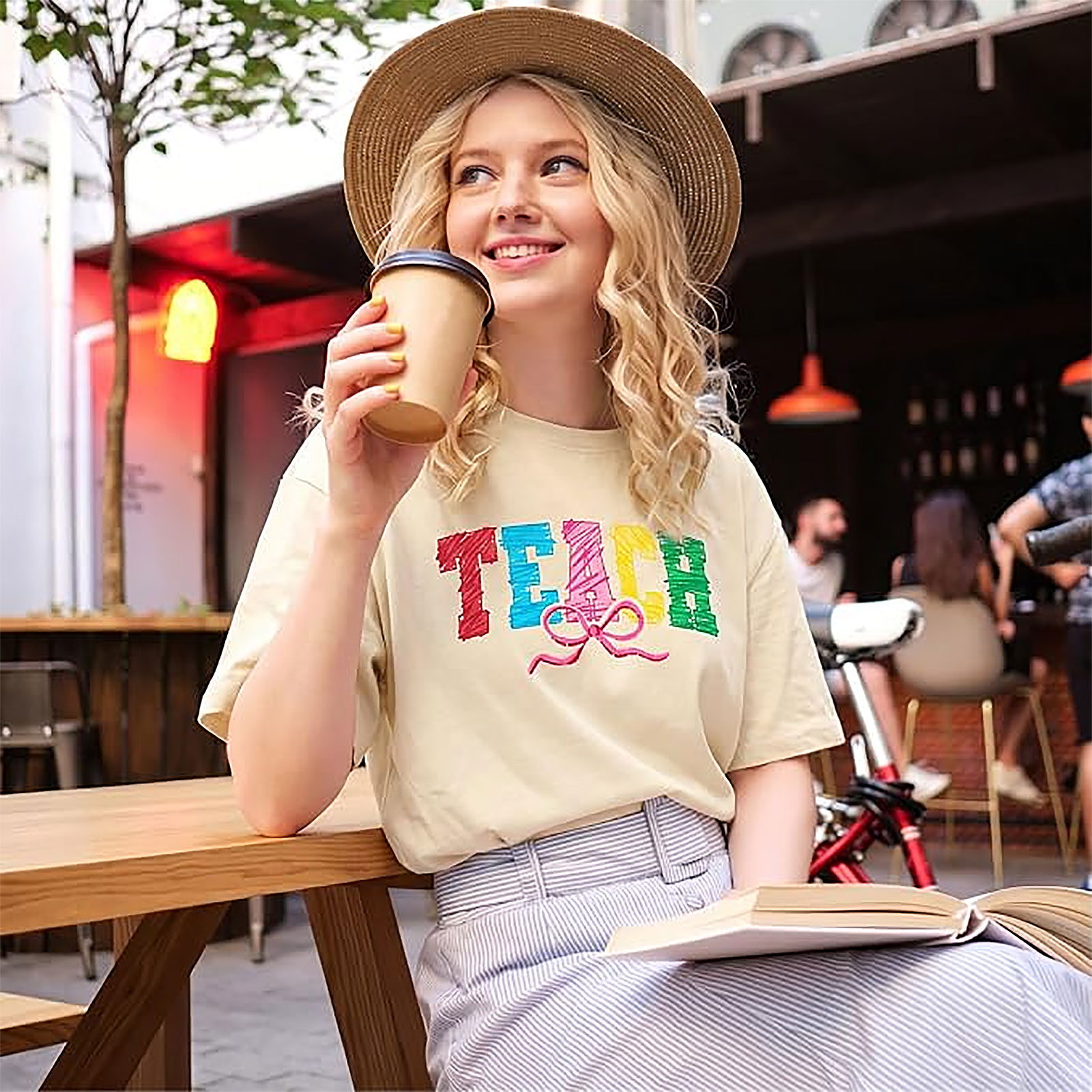 Teacher Shirts Women | "TEACH" Graphic Tee | Gift for Educators