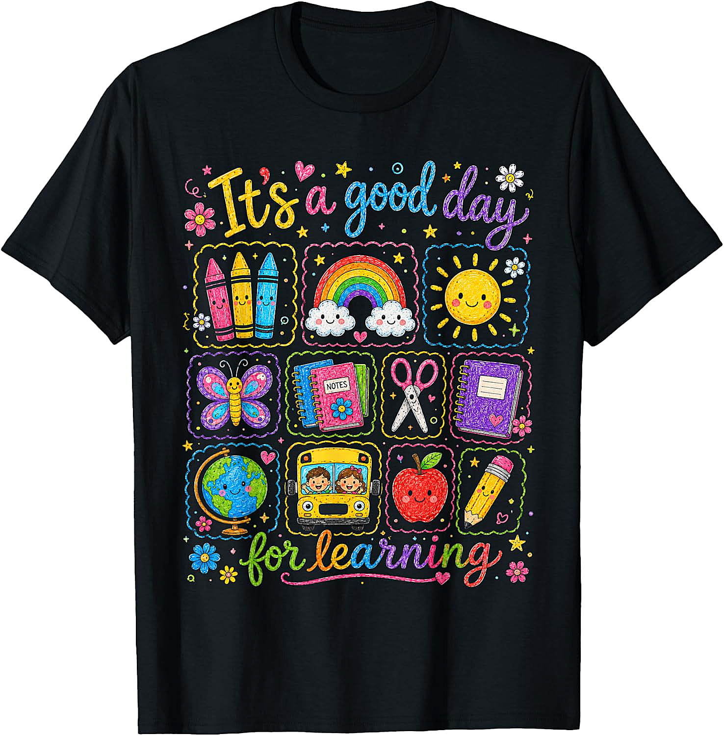 Kids Back to School T-Shirt Rainbow Classroom Learning Tee