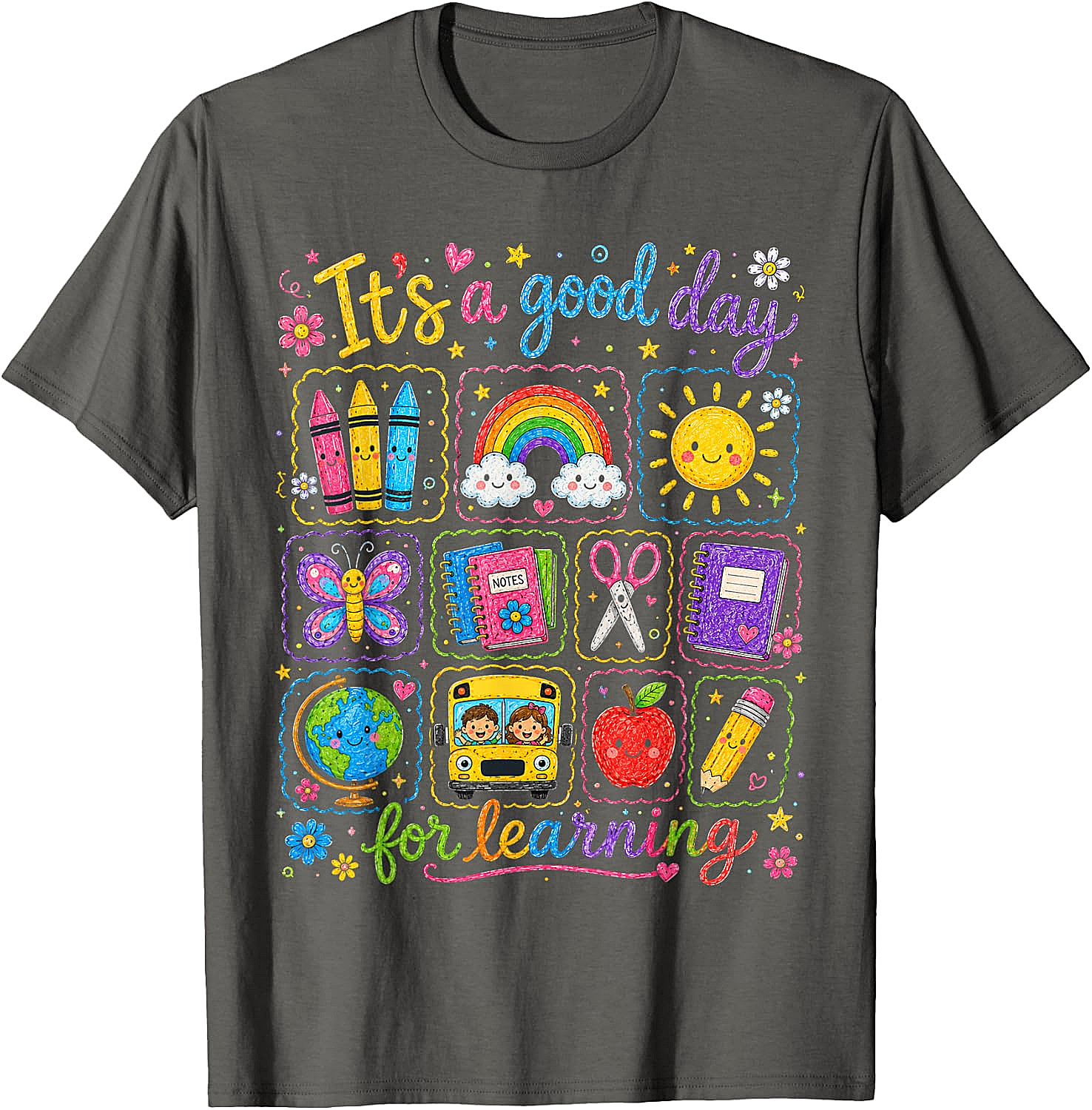  Kids Back to School T-Shirt Rainbow Classroom Learning Tee