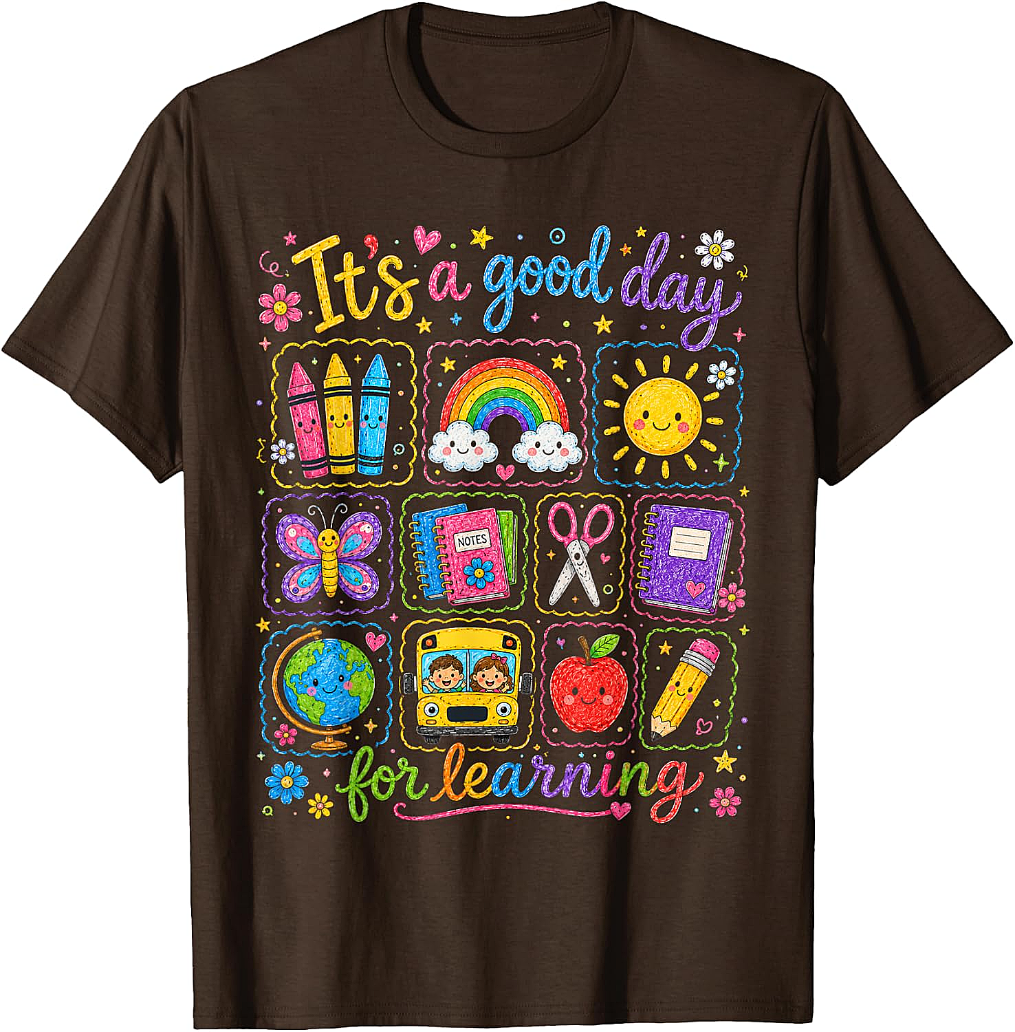  Kids Back to School T-Shirt Rainbow Classroom Learning Tee