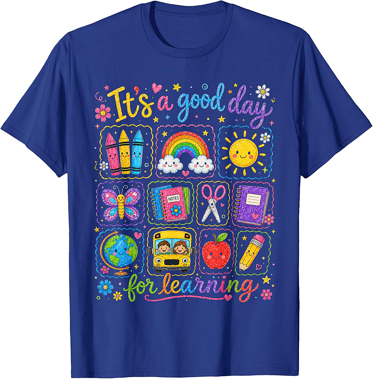  Kids Back to School T-Shirt Rainbow Classroom Learning Tee
