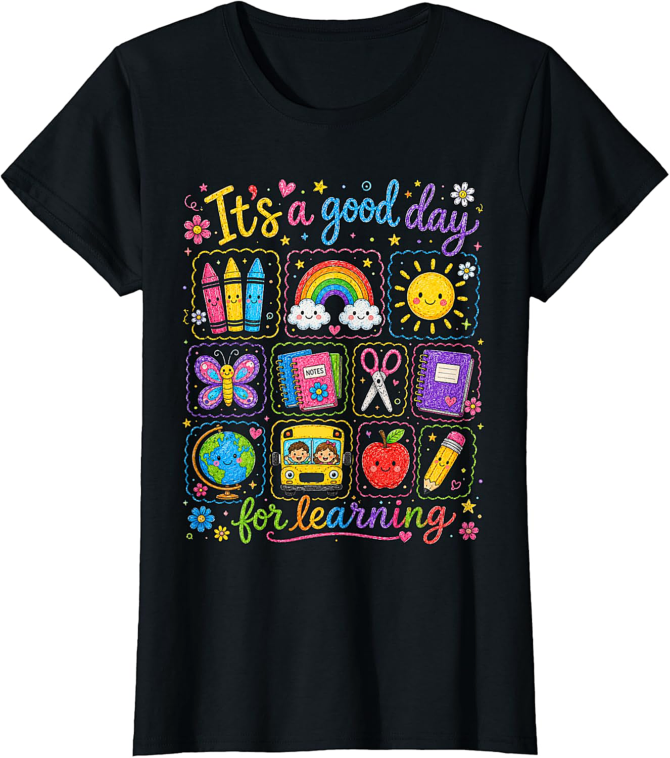  Kids Back to School T-Shirt Rainbow Classroom Learning Tee