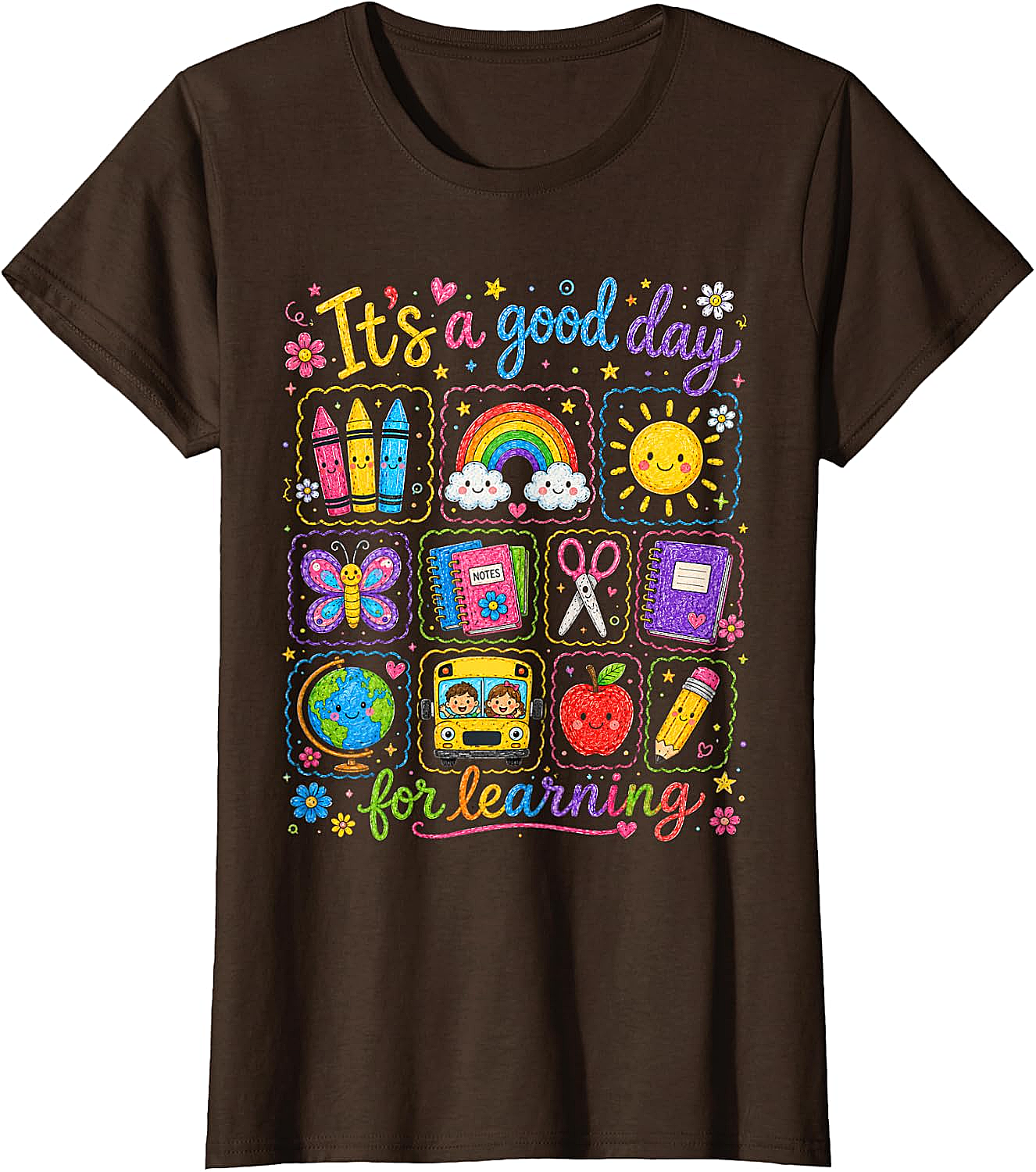  Kids Back to School T-Shirt Rainbow Classroom Learning Tee