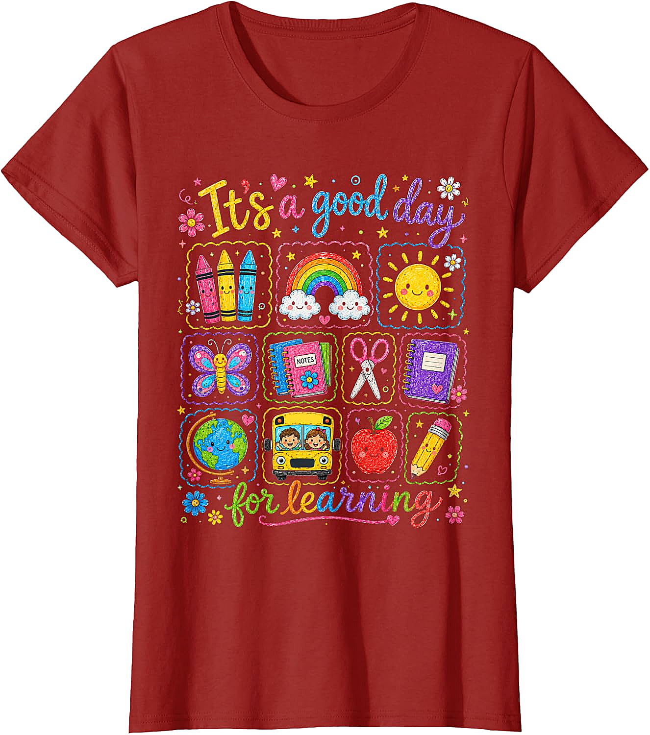  Kids Back to School T-Shirt Rainbow Classroom Learning Tee