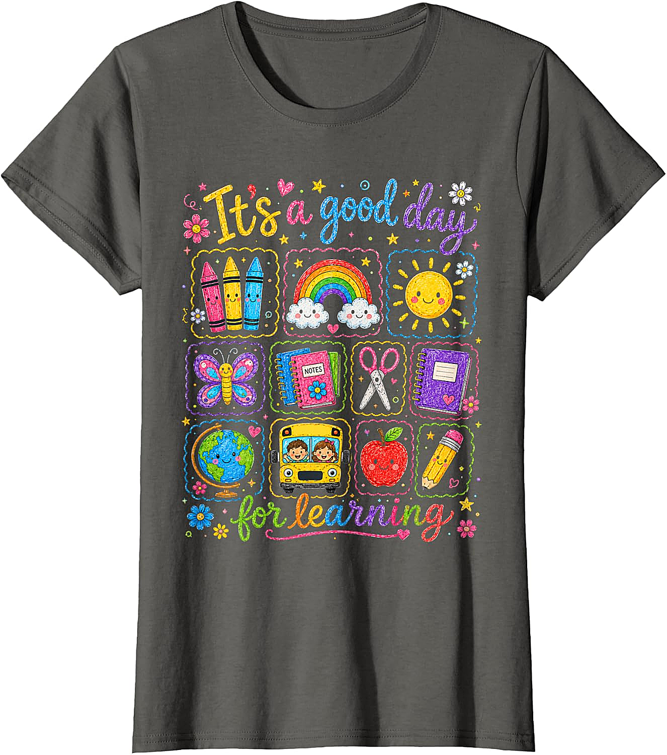 Kids Back to School T-Shirt Rainbow Classroom Learning Tee