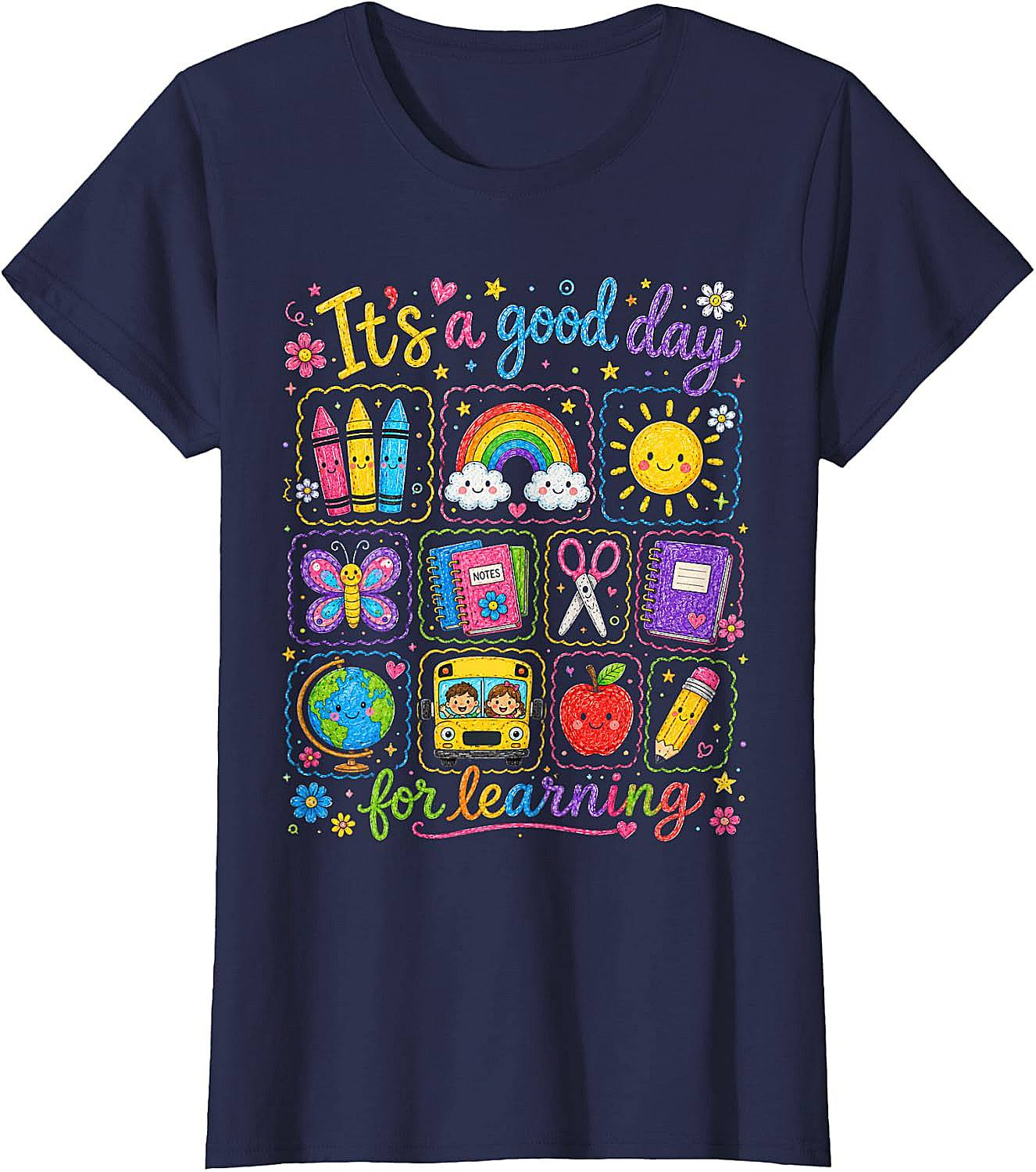  Kids Back to School T-Shirt Rainbow Classroom Learning Tee