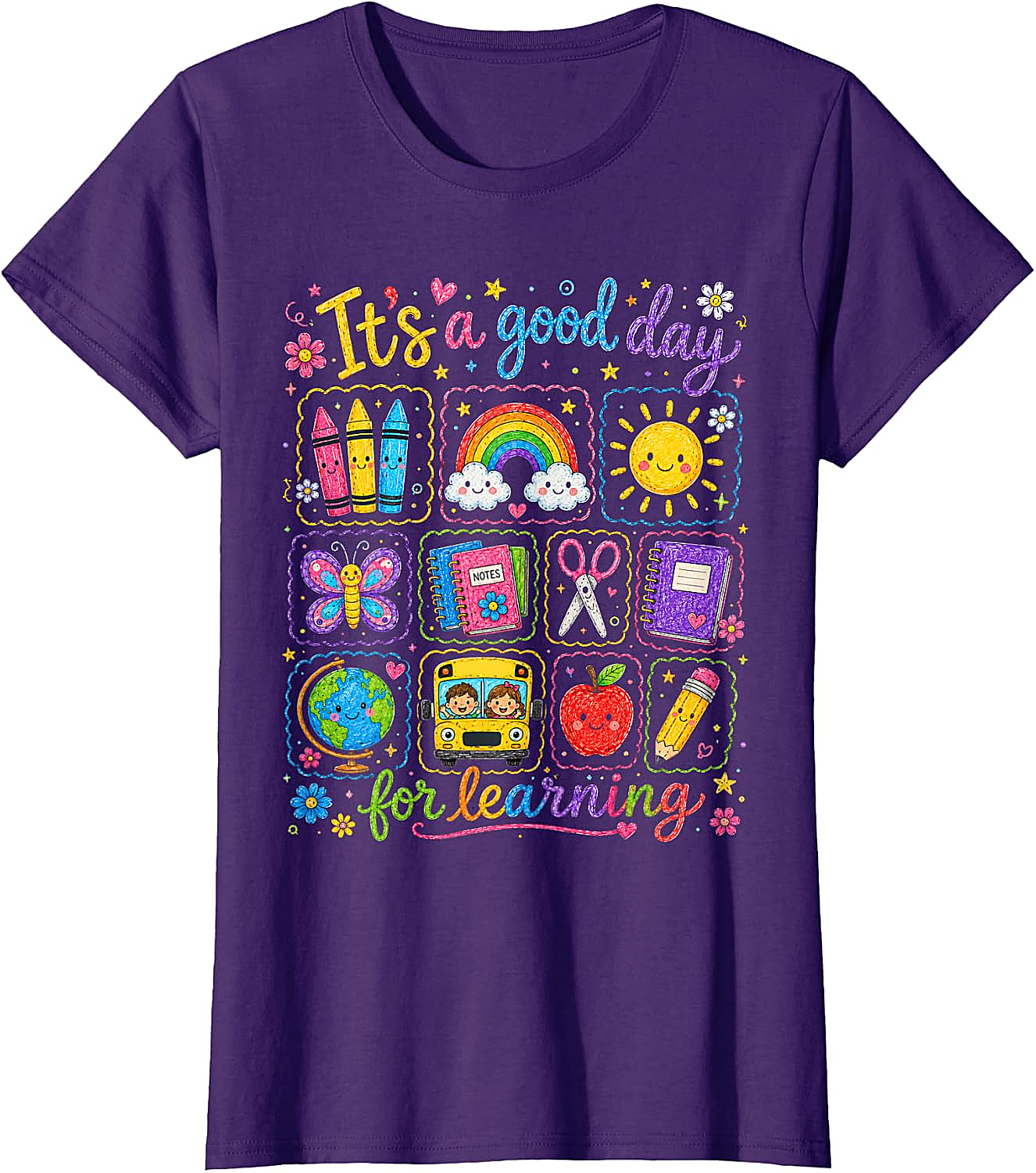  Kids Back to School T-Shirt Rainbow Classroom Learning Tee