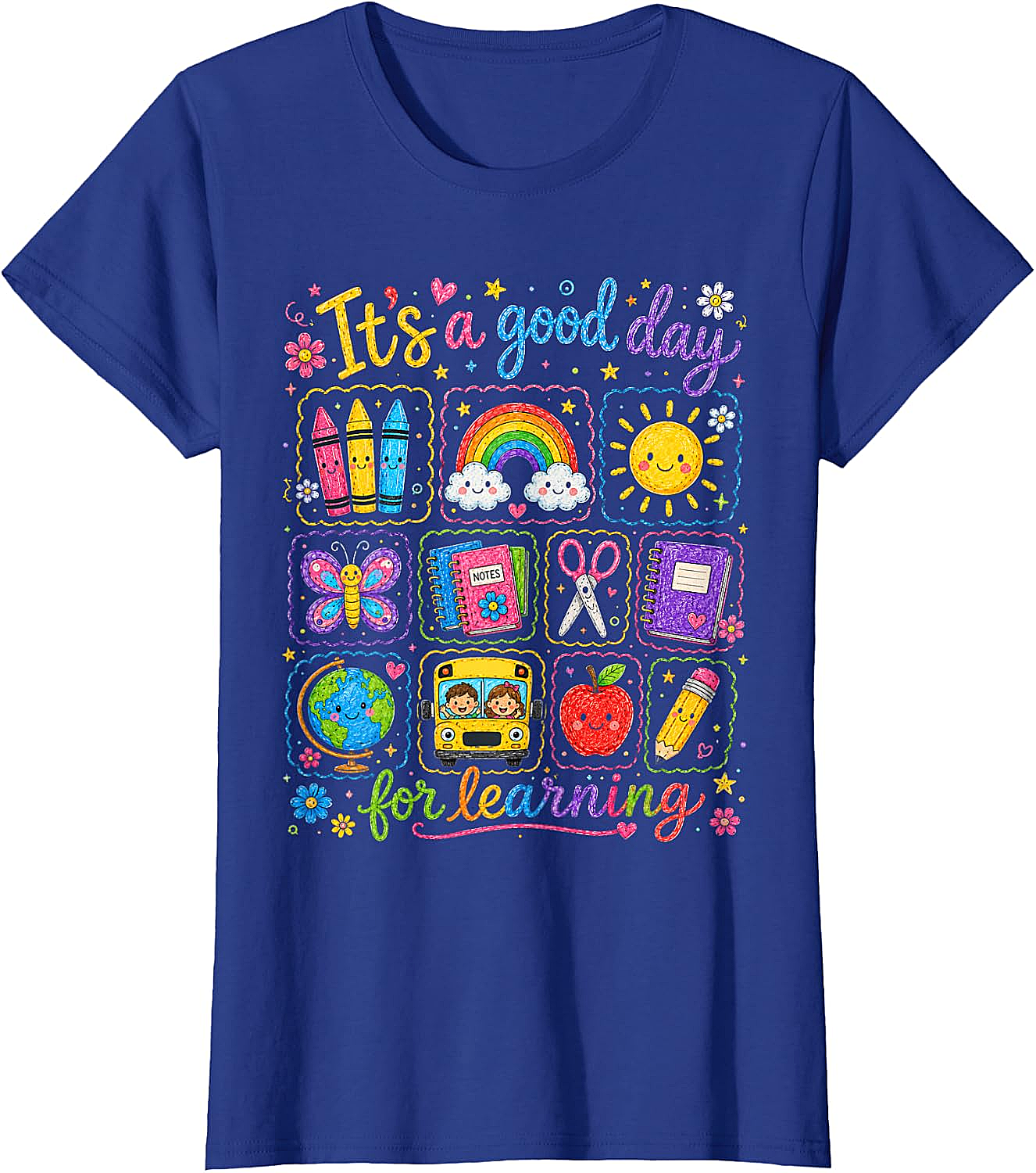  Kids Back to School T-Shirt Rainbow Classroom Learning Tee