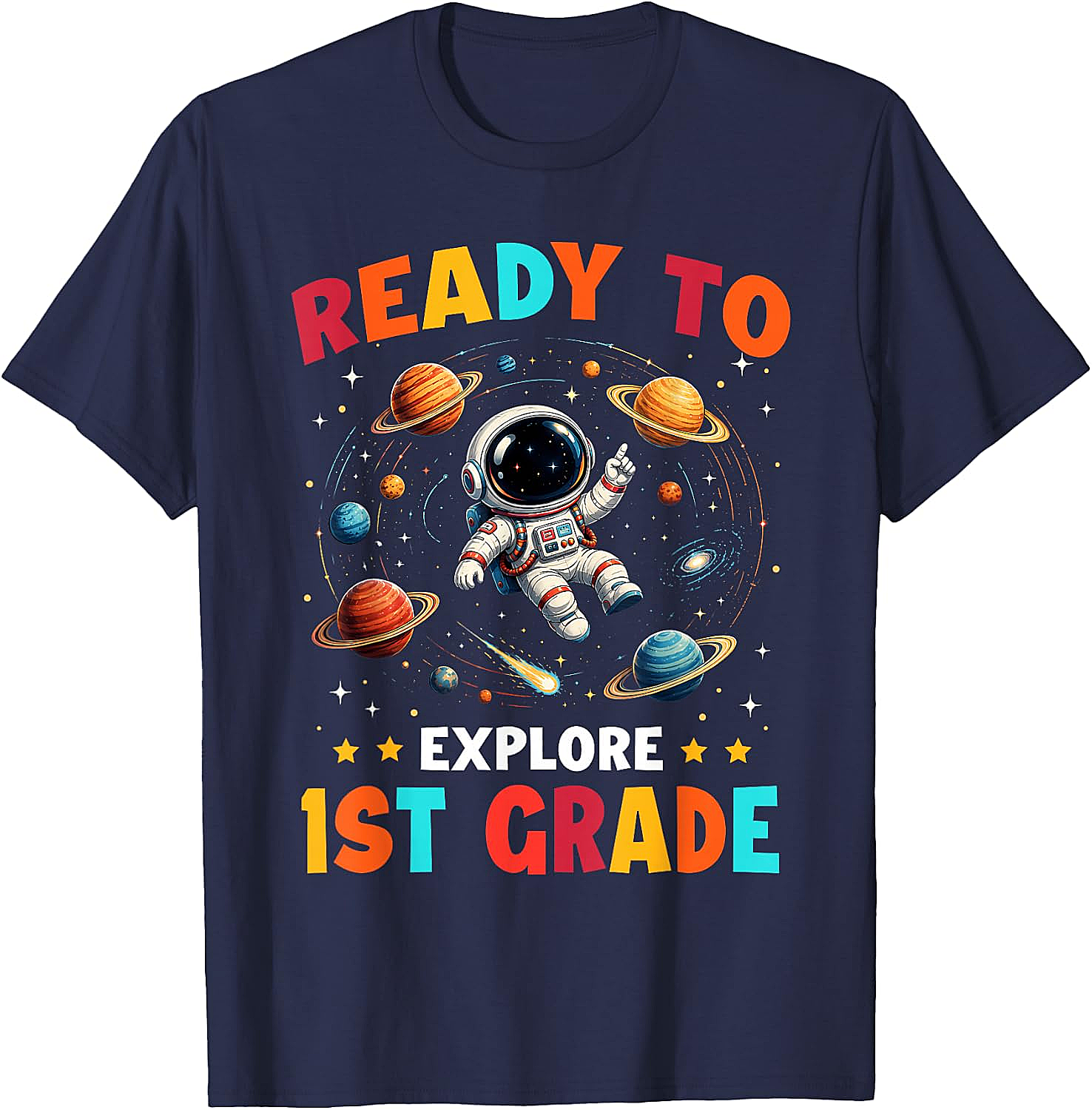1st Grade Astronaut Back to School Kids T-Shirt Explore