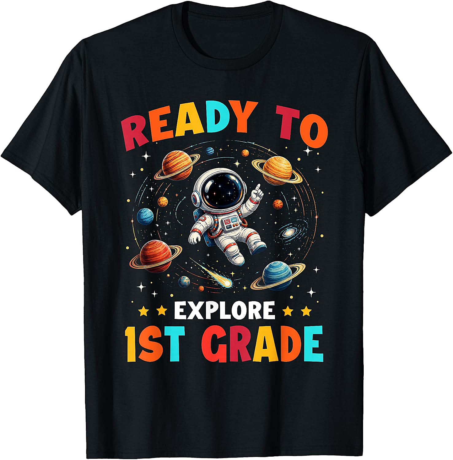 1st Grade Astronaut Back to School Kids T-Shirt Explore