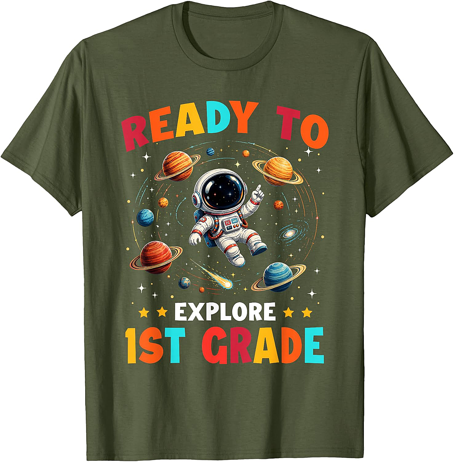 1st Grade Astronaut Back to School Kids T-Shirt Explore